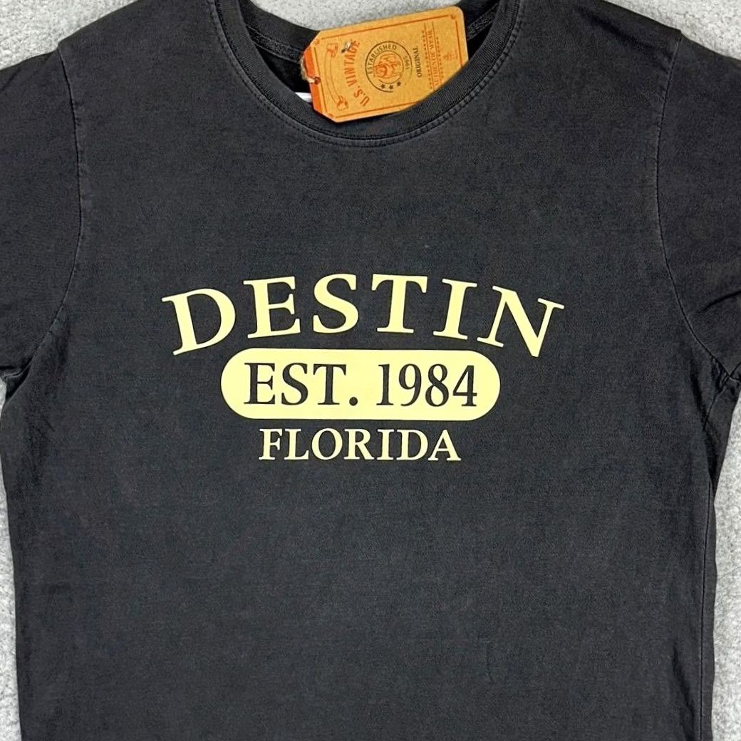 destin U.S. Vintage Destin Florida T-Shirt Men Medium Black Cotton Short Sleeve Tee NEW Size US M / EU 48-50 / 2 - 2 Thumbnail