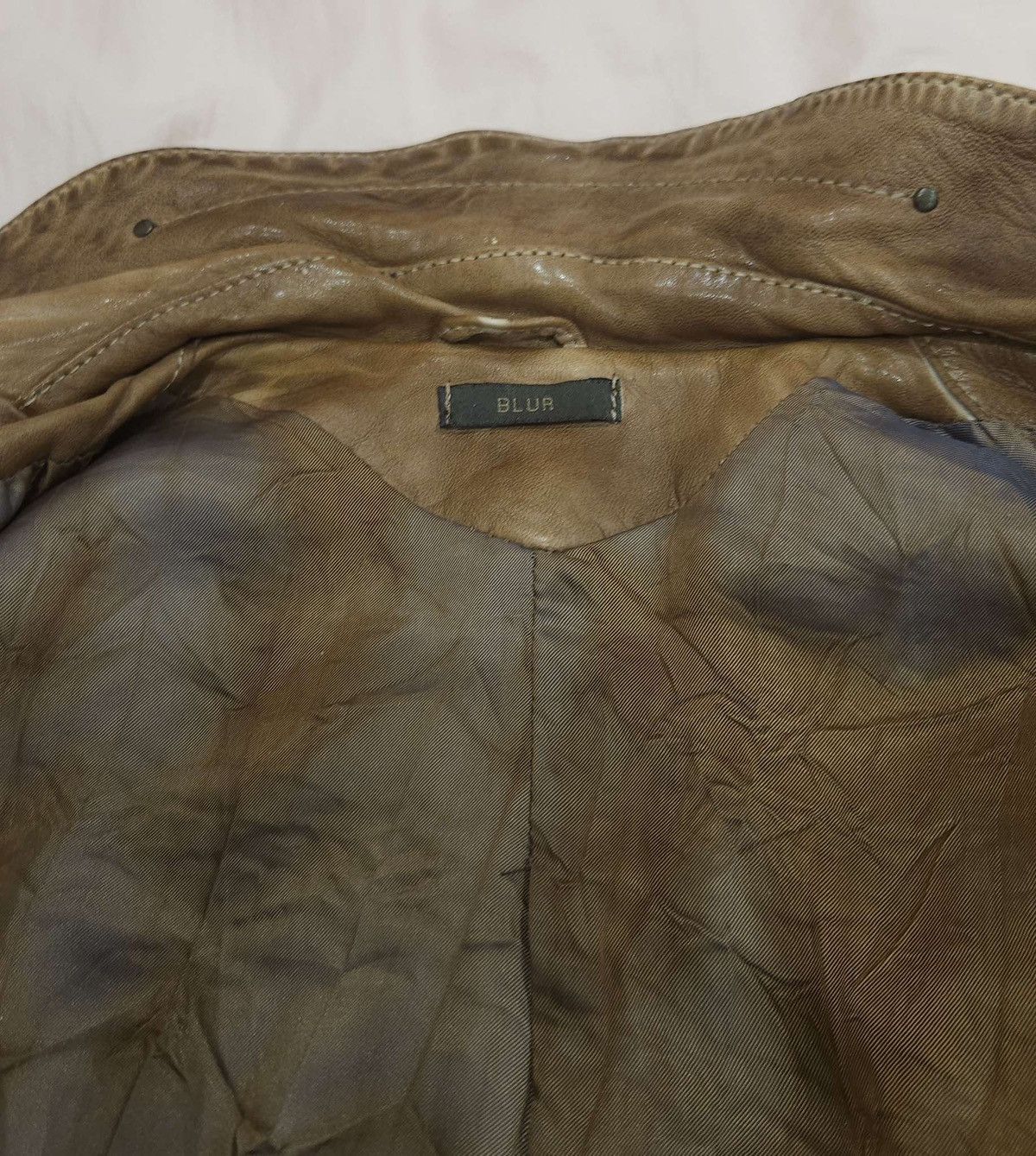 Vintage Super Soft Real Leather Distressed Patina Jacket By Blur Size M / US 6-8 / IT 42-44 - 23 Thumbnail