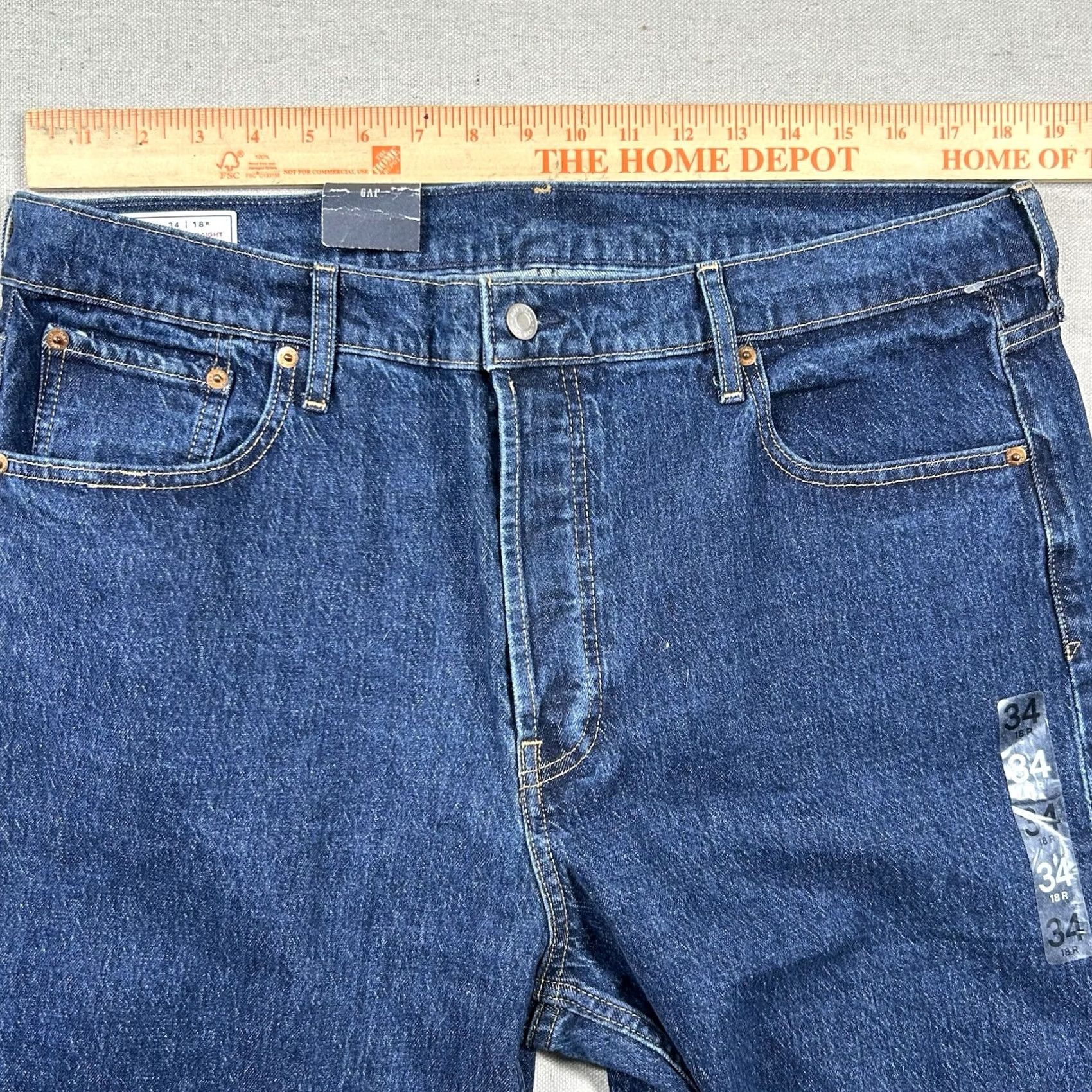 Gap Gap Jeans Womens 34 18R Cheeky Straight High Rise Indigo Button Fly Ankle Jeans Womens XS-34? Size 24" / US 00 / IT 34 - 7 Thumbnail