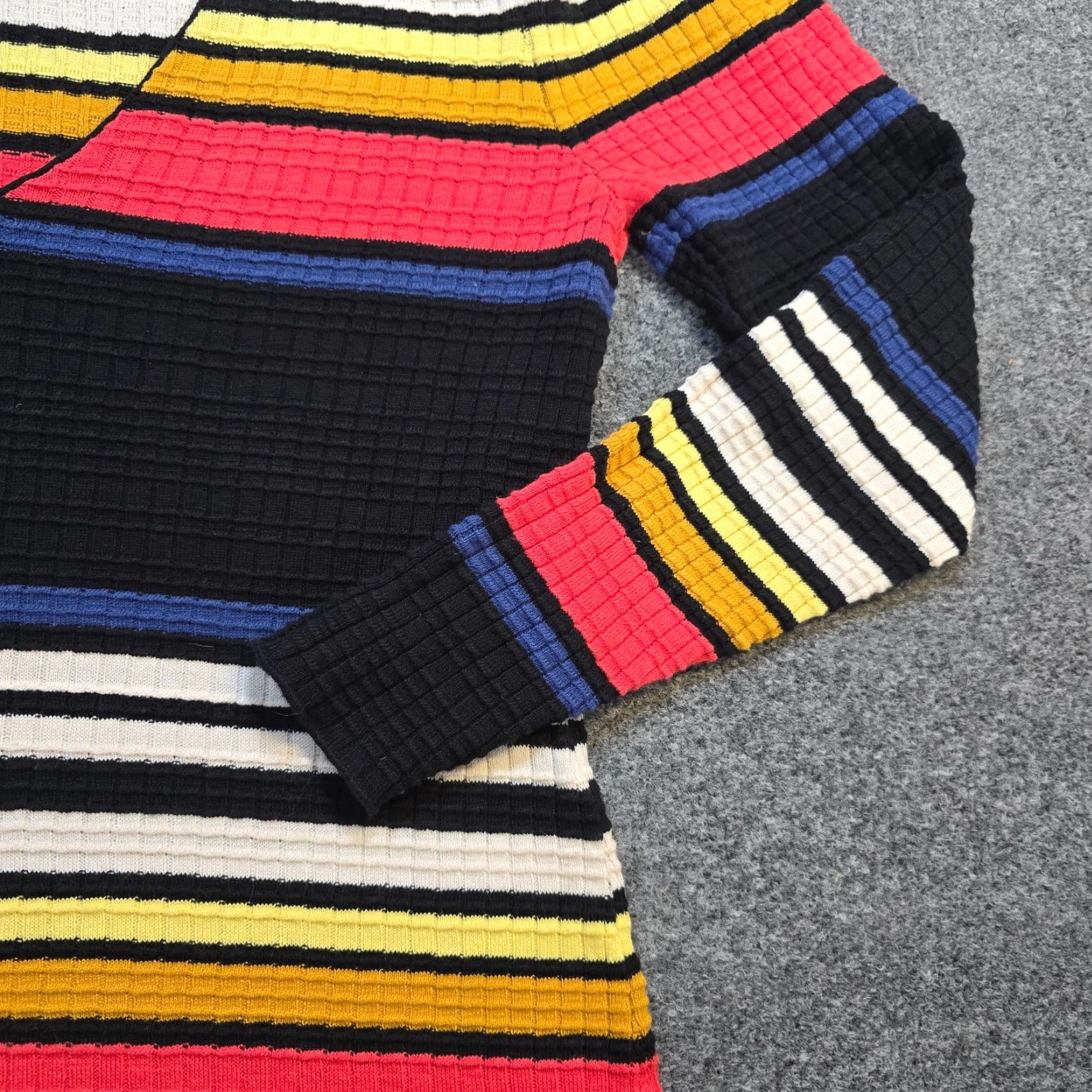 Free People Free People Dress Woman Size M Black Rainbow Striped Knit Ribbed Sweater Dress Casual Size M / US 6-8 / IT 42-44 - 3 Thumbnail