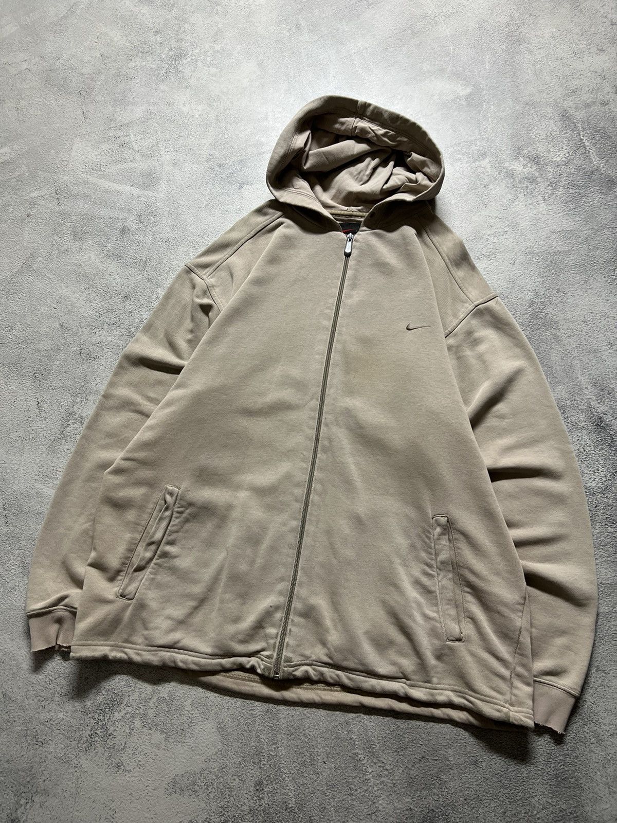 Vintage Vintage Y2k Nike 💛 Faded Mini Swoosh Zip Hoodie Rare 90’s Size US XL / EU 56 / 4 - 2 Thumbnail