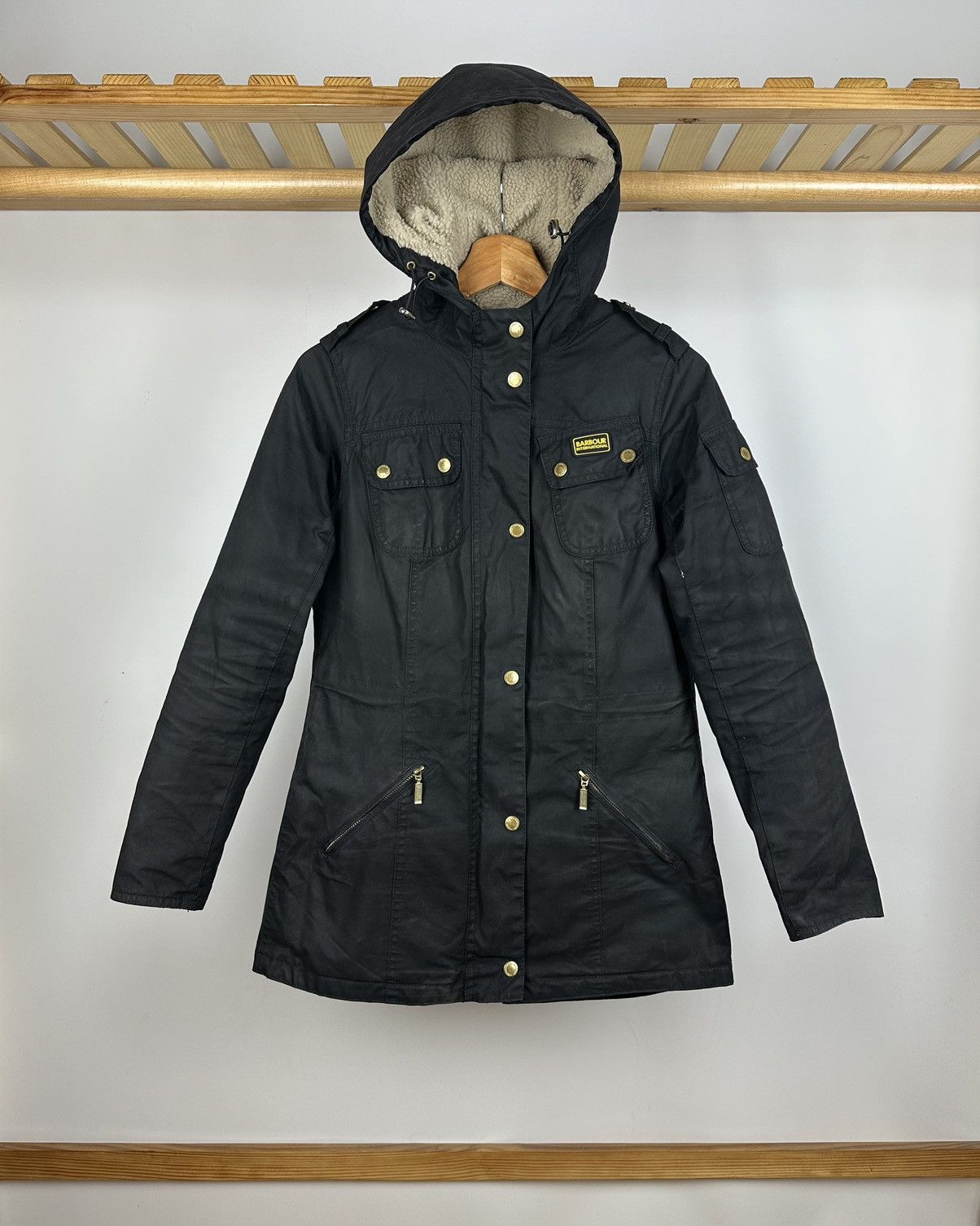 Barbour international parka ladies best sale