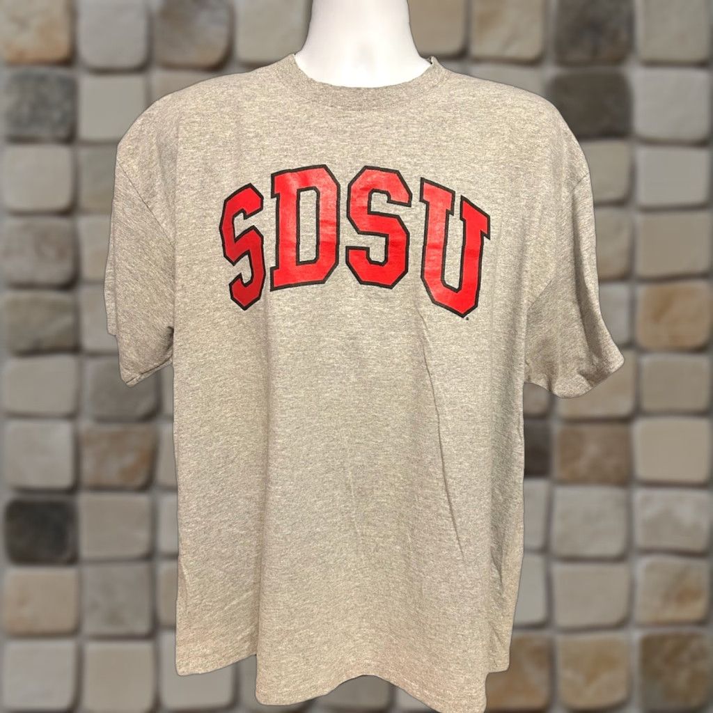 Soffe VTG San Diego State University SDSU Shirt Unisex Adults 2XL Heather Gray Soffe Logo Graphic Tee Shirt Size US XXL / EU 58 / 5 - 1 Thumbnail