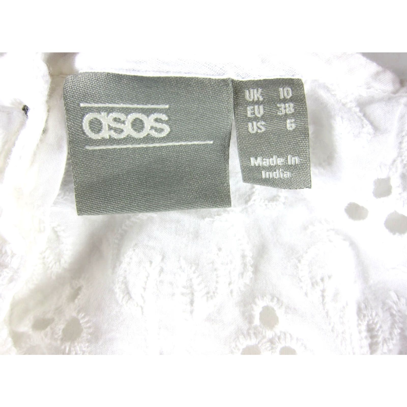Asos ASOS 100% Cotton Embroidered White Palm Tree Open Back Jumper Romper Jumpsuit 6 Size M / US 6-8 / IT 42-44 - 3 Thumbnail