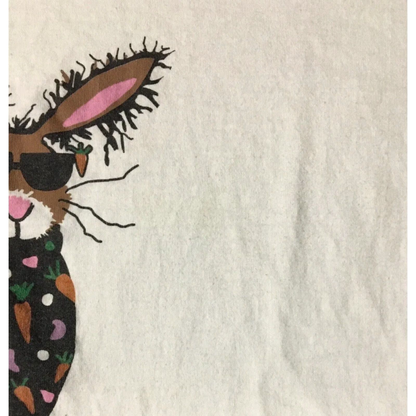 HARE VINTAGE Bad Hare Day 90s Shirt M White T-Shirt Rockabilly Grunge Humor Joke Animals Turtle Bunny Rock USA 90s Mens Size M Size US M / EU 48-50 / 2 - 5 Thumbnail