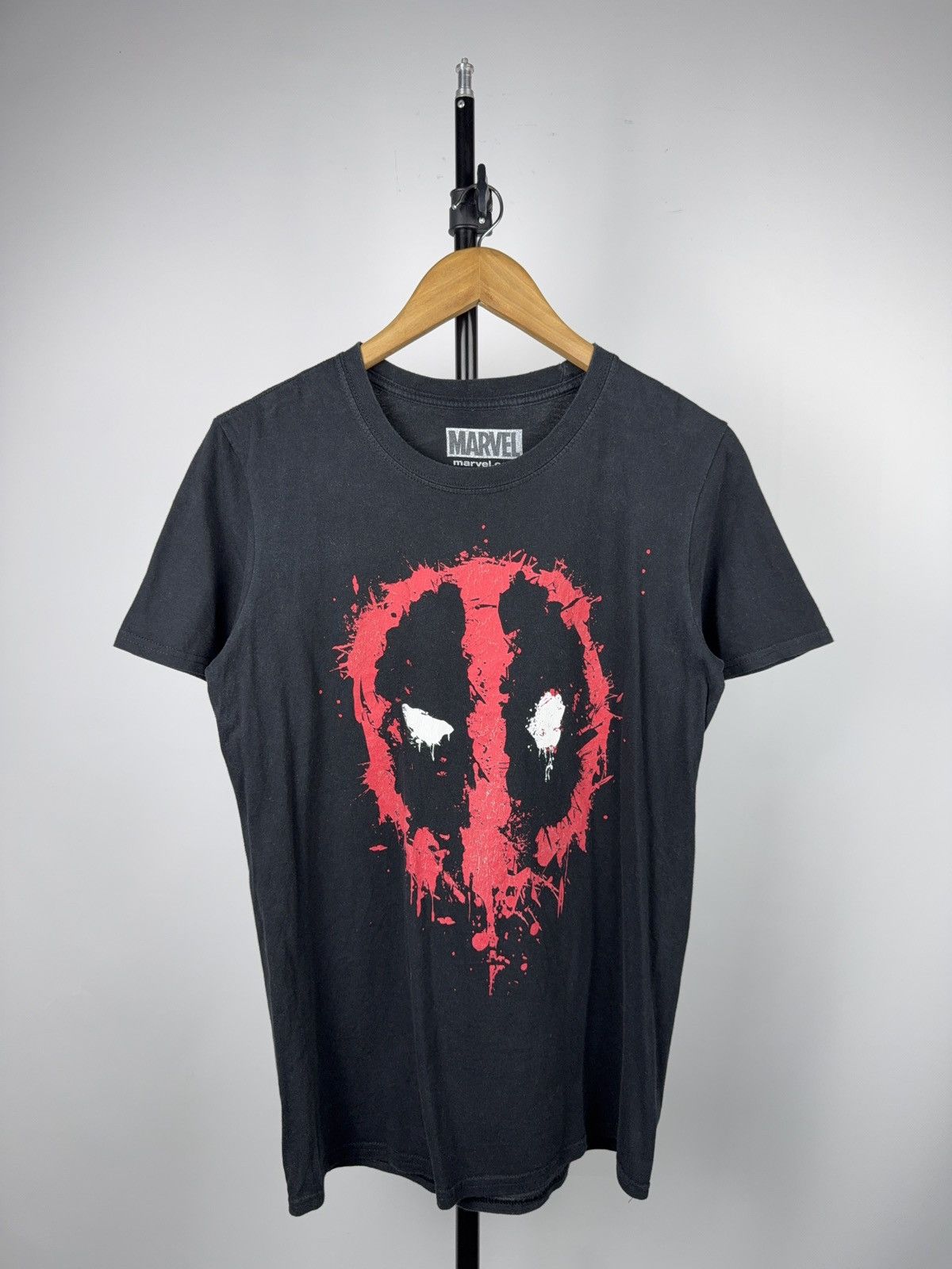Marvel Comics 00s Marvel Deadpool Splatter Logo Graphic Tee Black Shirt Size US M / EU 48-50 / 2 - 1 Thumbnail