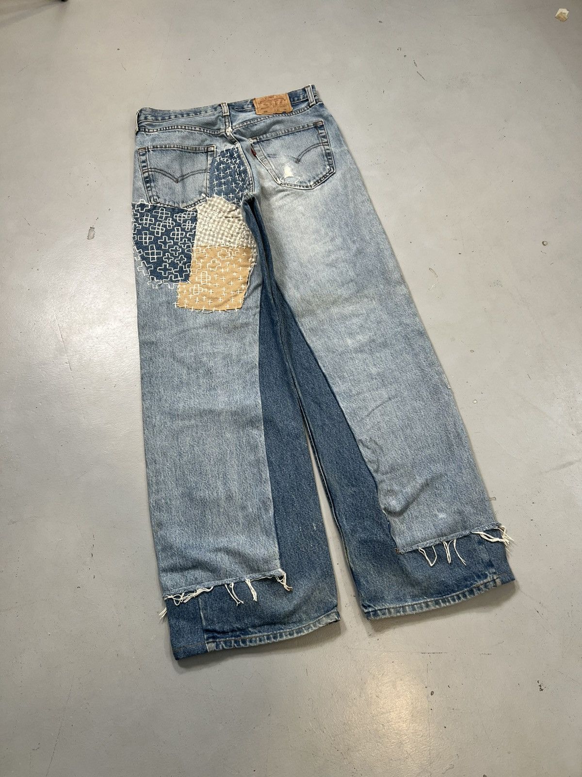 Vintage 1of1 levis shashiko hand stitch baggy denim Size US 30 / EU 46 - 1 Thumbnail