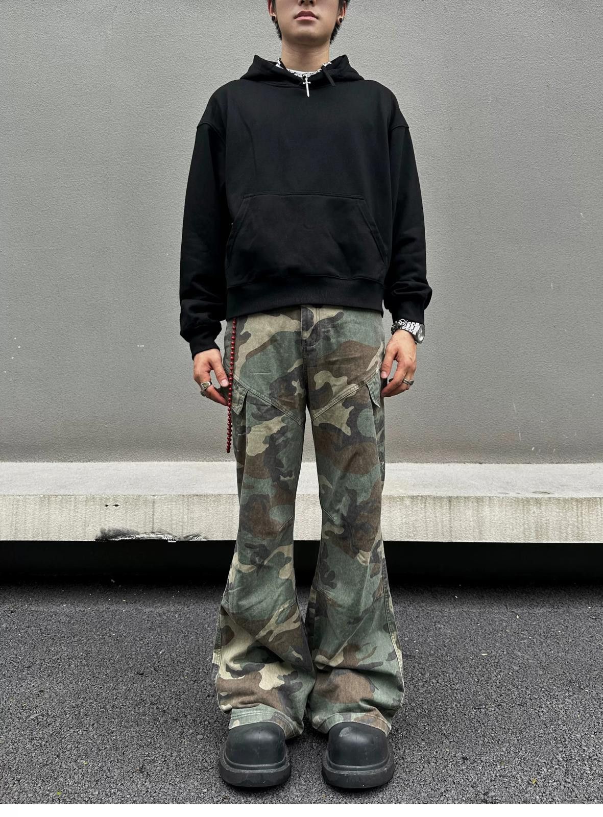 Other Camouflage Cargo Stacked Pants, Flared Trousers Size US 32 / EU 48 - 9 Thumbnail