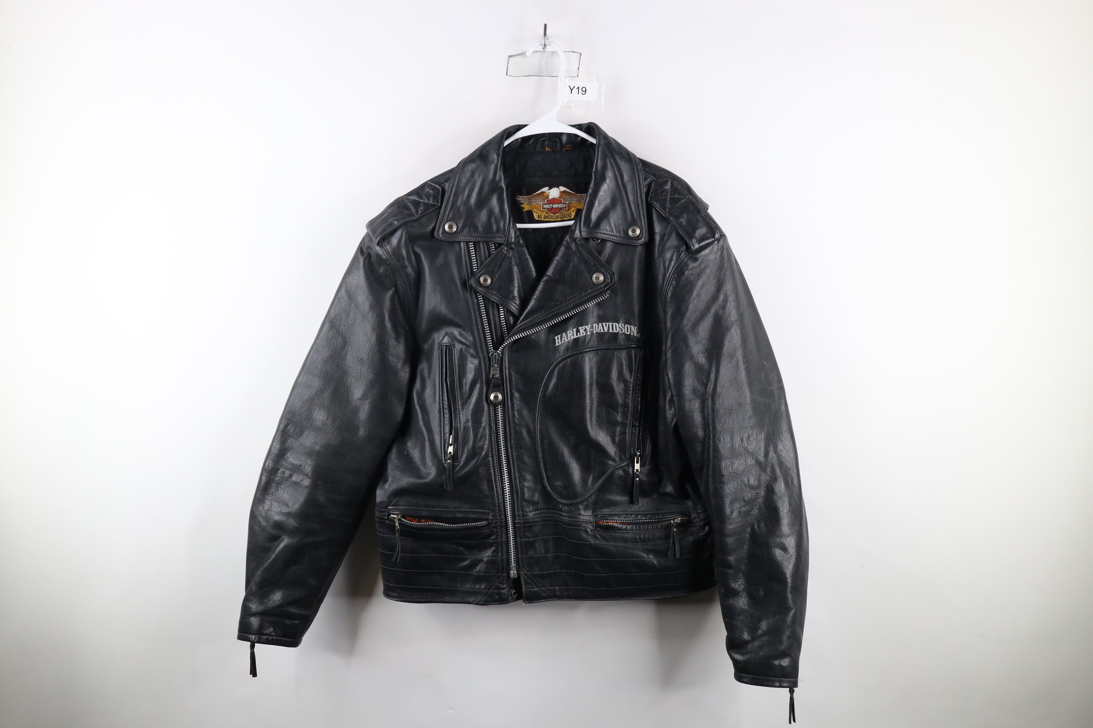 Vintage 90s Harley Davidson Leather Motorcycle Jacket