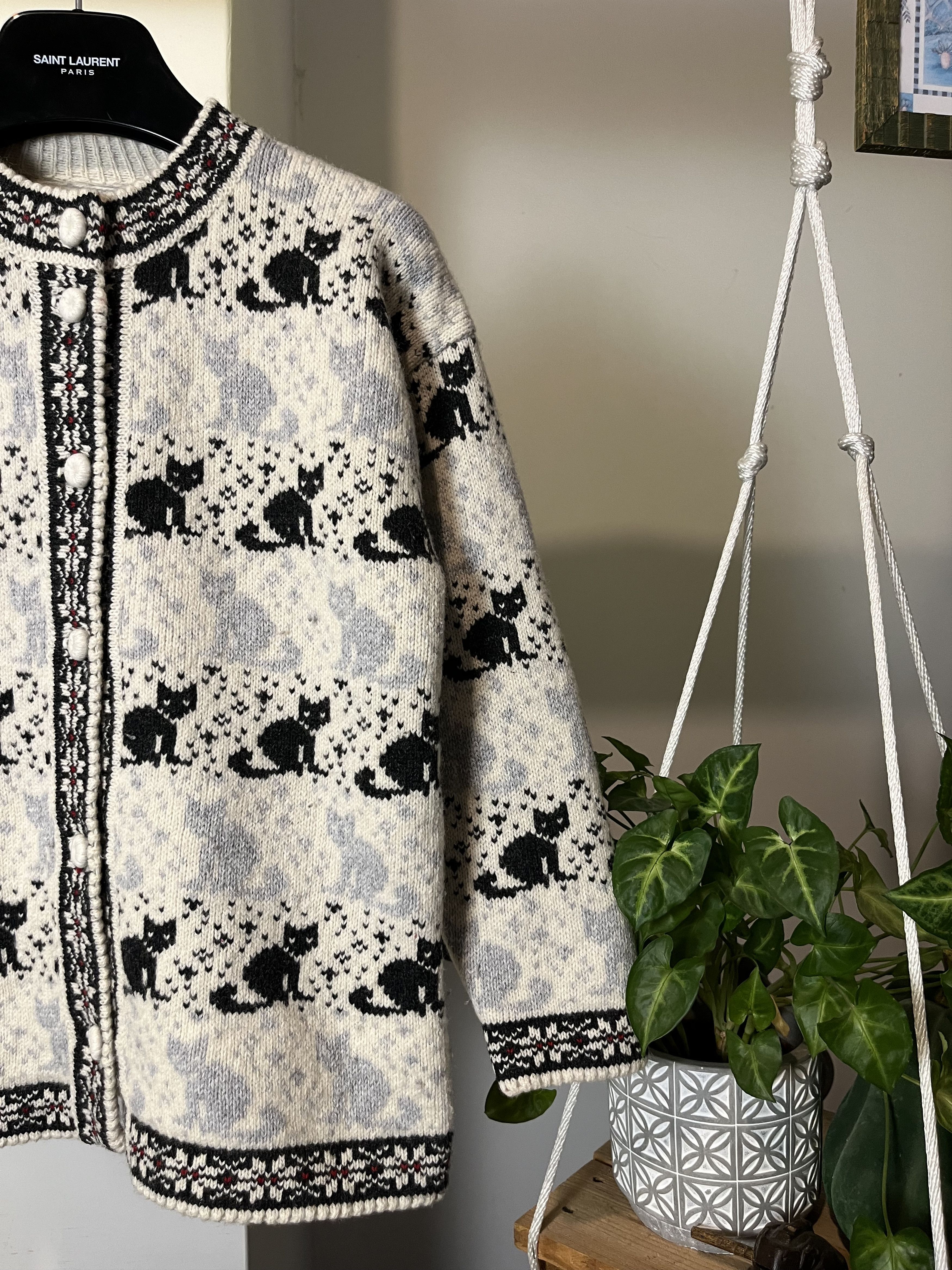 Dale Of Norway × Vintage 90s Hand Made Cats Dale of Norway Style Knit Wool Sweater Size US S / EU 44-46 / 1 - 3 Thumbnail