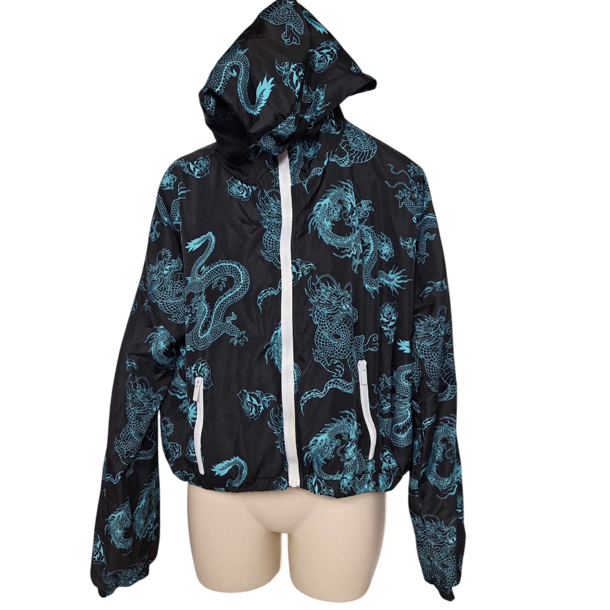 rue21 Rue21 Dragon Windbreaker Jacket XL Cropped Streetwear Y2K Cy Size XL / US 12-14 / IT 48-50 - 2 Thumbnail