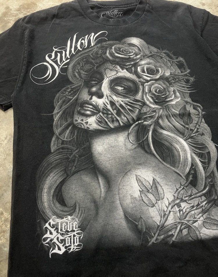 Famous Stars And Straps × Vintage Y2K Sullen Steve Soto Sugar Skull Tattoo Tee Shirt Size US L / EU 52-54 / 3 - 3 Thumbnail