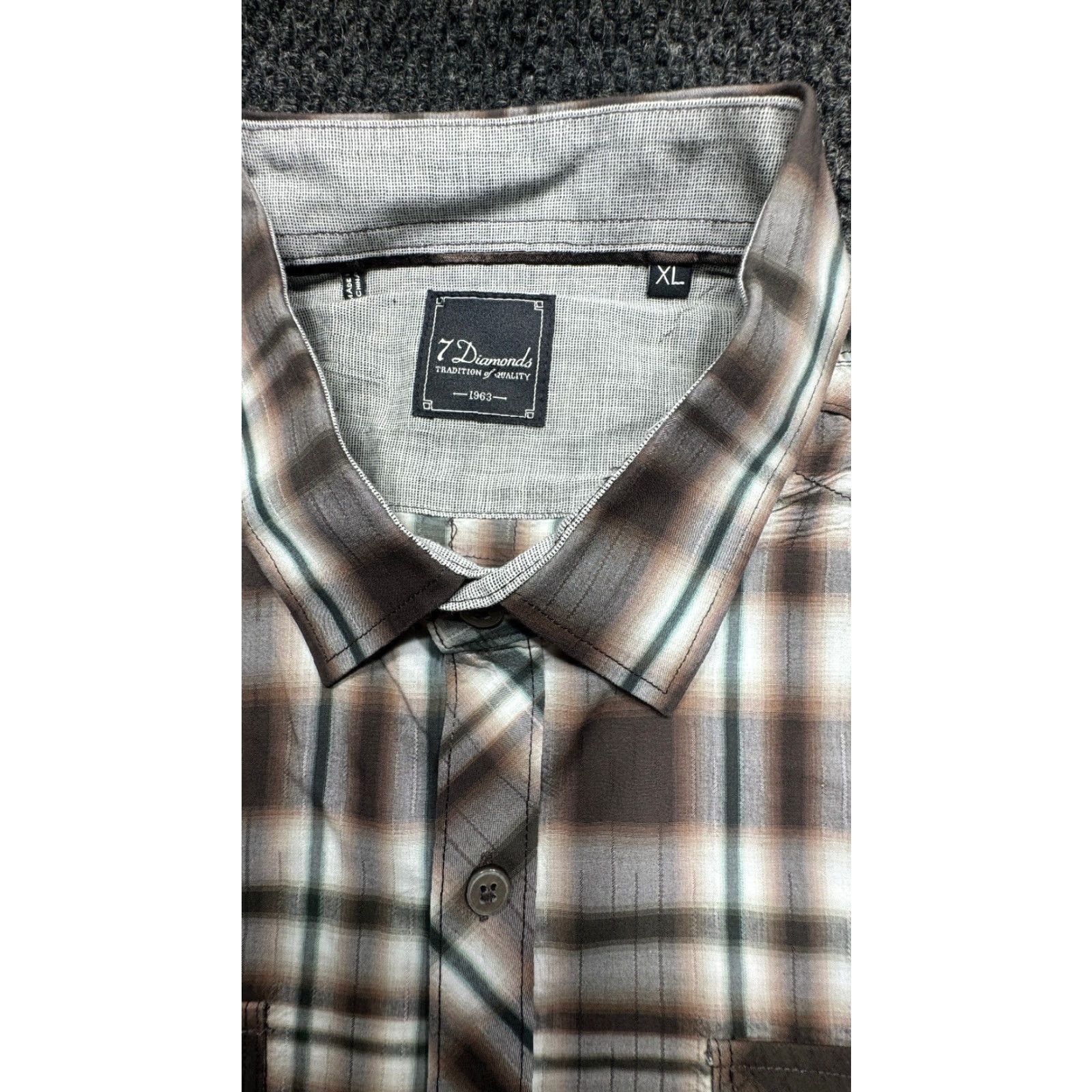 Vintage VINTAGE 7 Diamonds Long Sleeve Button-Up Mens XL Western Plaid 100% Cotton Shirt 1674 Size US XL / EU 56 / 4 - 2 Thumbnail