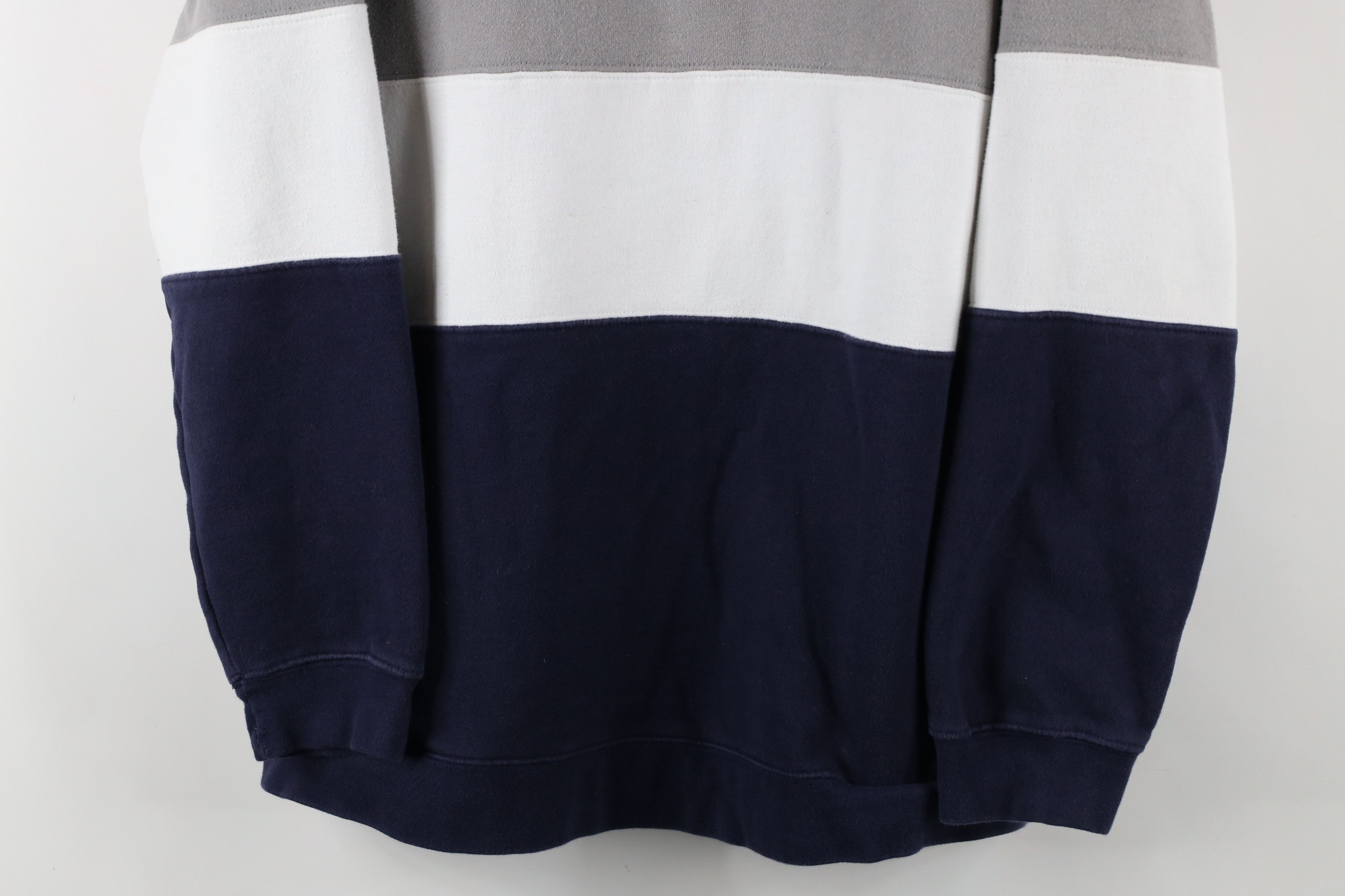 Vintage Vintage 90s Streetwear Block Striped Collared Sweatshirt Size US L / EU 52-54 / 3 - 3 Thumbnail