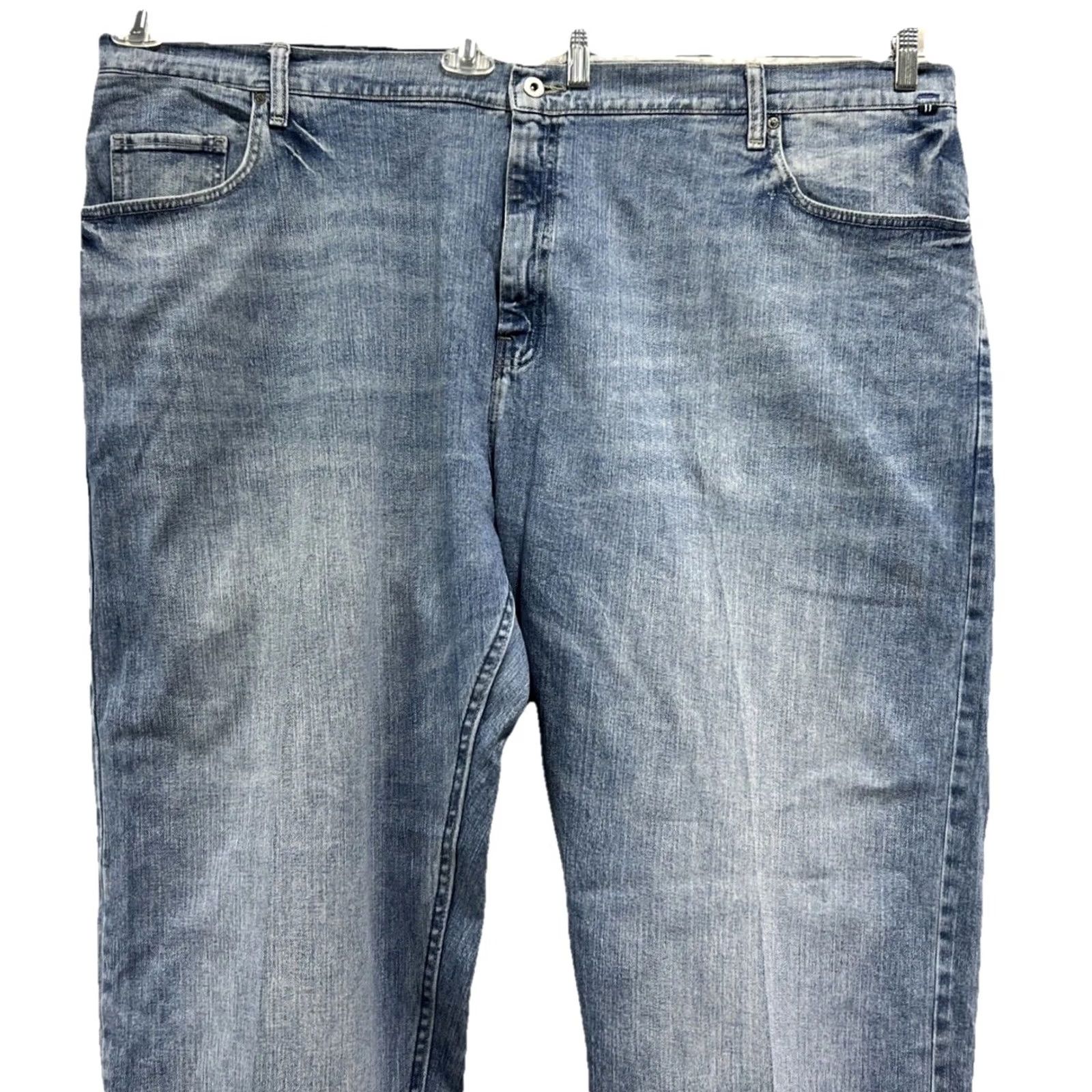 Nautica Nautica Relaxed Fit Jeans Men’s 50x32 Blue Denim Stretch 5-Pocket Straight Zip Button Casual Pants Size US 34 / EU 50 - 2 Thumbnail