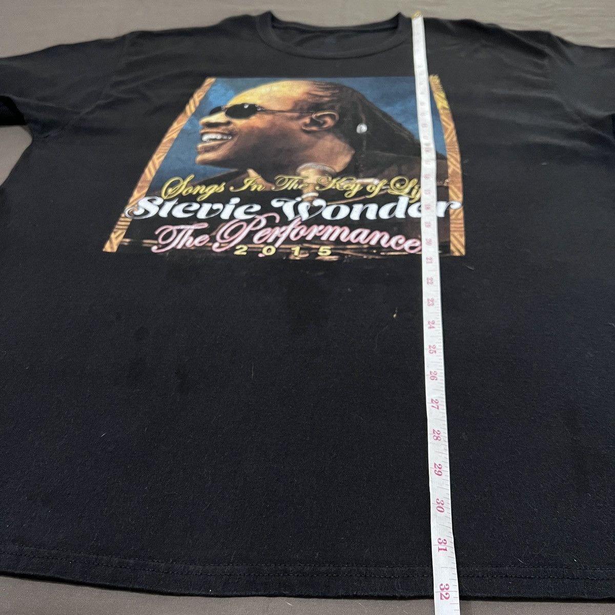 Band Tees × Rap Tees × Star Of Hollywood Stevie Wonder The Performance 2015 Tour Promo Tee 2XL Size US XXL / EU 58 / 5 - 11 Thumbnail