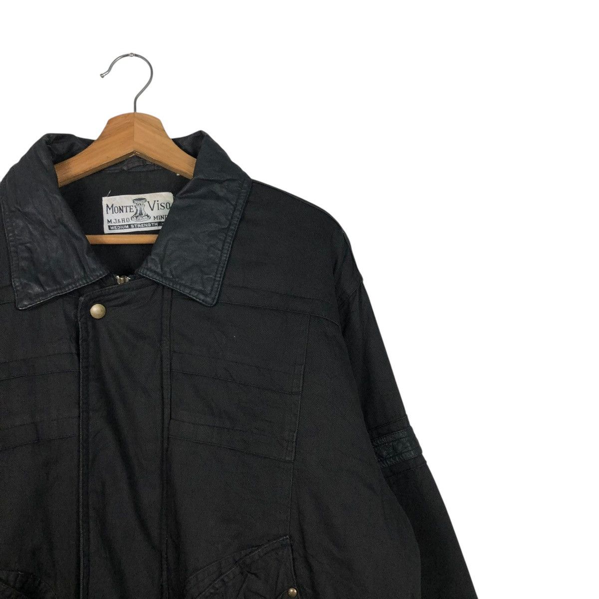 Japanese Brand 🔥ICONIC BLACK VINTAGE BOMBER JACKET PARACHUTE MONTE VISO Size US M / EU 48-50 / 2 - 8 Thumbnail