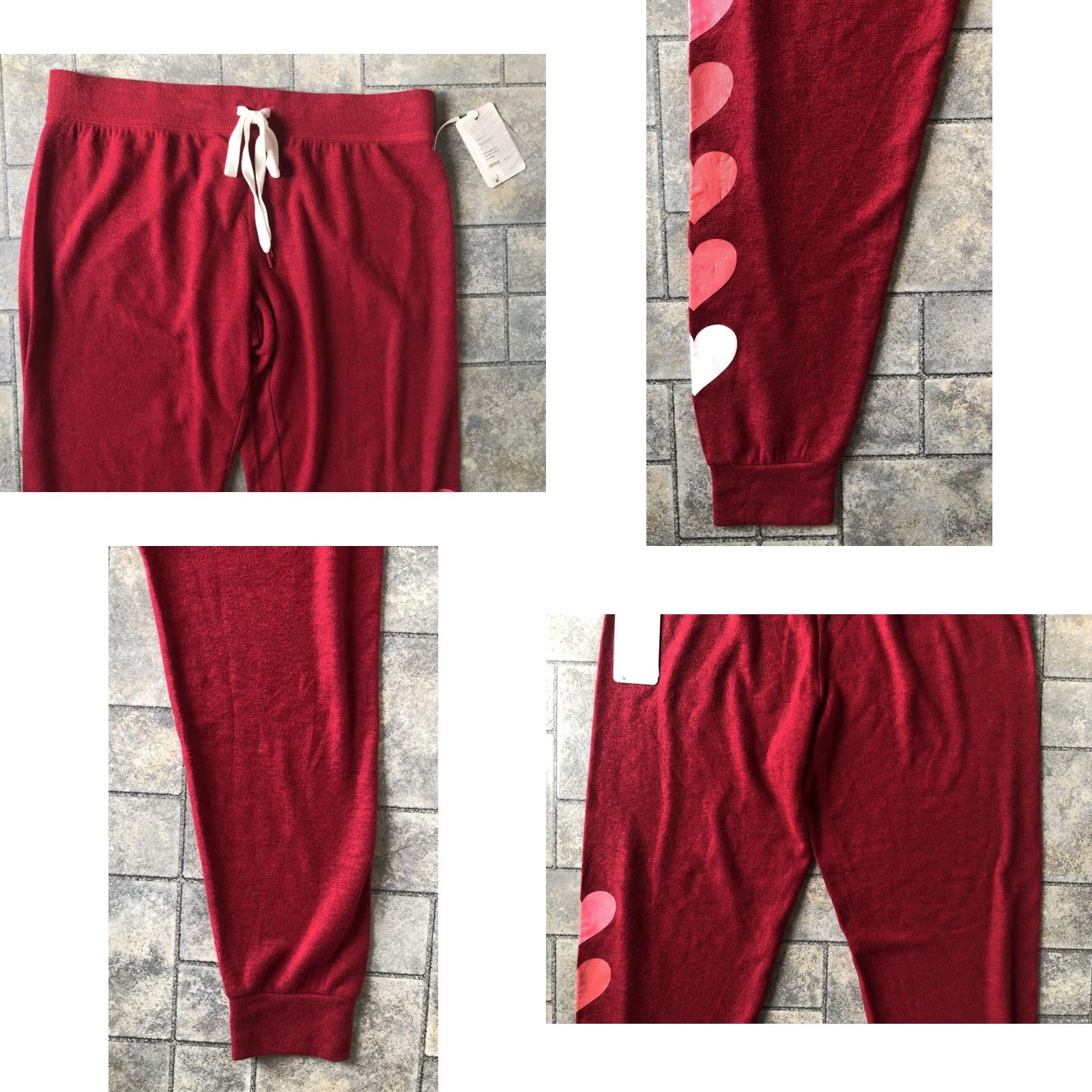 Vintage Pj Salvage Raspberry Red Jogger Pants M NWT New Hearts Rayon Polyester Elas Size 32" / US 10 / IT 46 - 9 Thumbnail