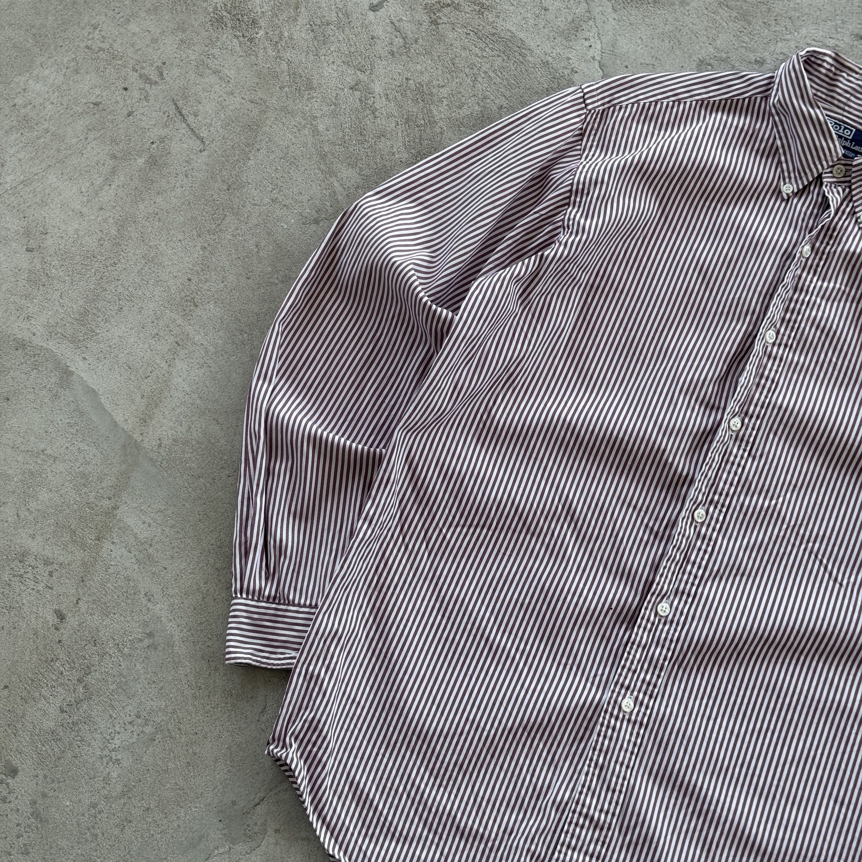 Polo Ralph Lauren Polo Ralph Lauren Striped Shirt 16.5 Large Burgundy Size US L / EU 52-54 / 3 - 3 Thumbnail