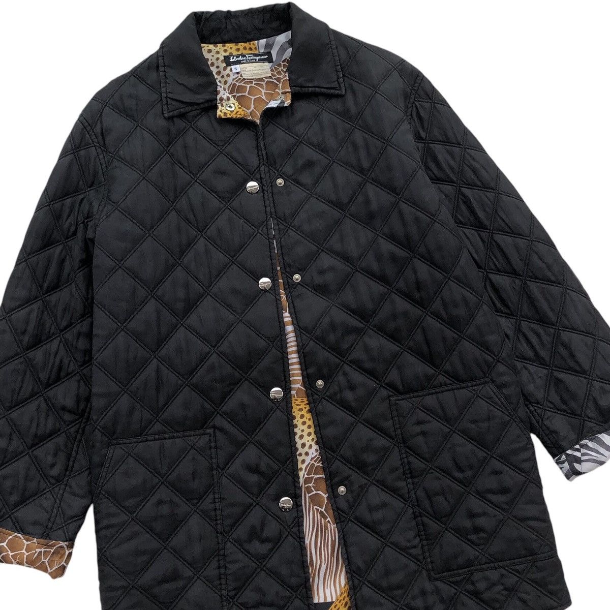 Salvatore Ferragamo Salvatore Ferragamo Multicolour Printed Quilted Jacket Size S / US 4 / IT 40 - 8 Thumbnail