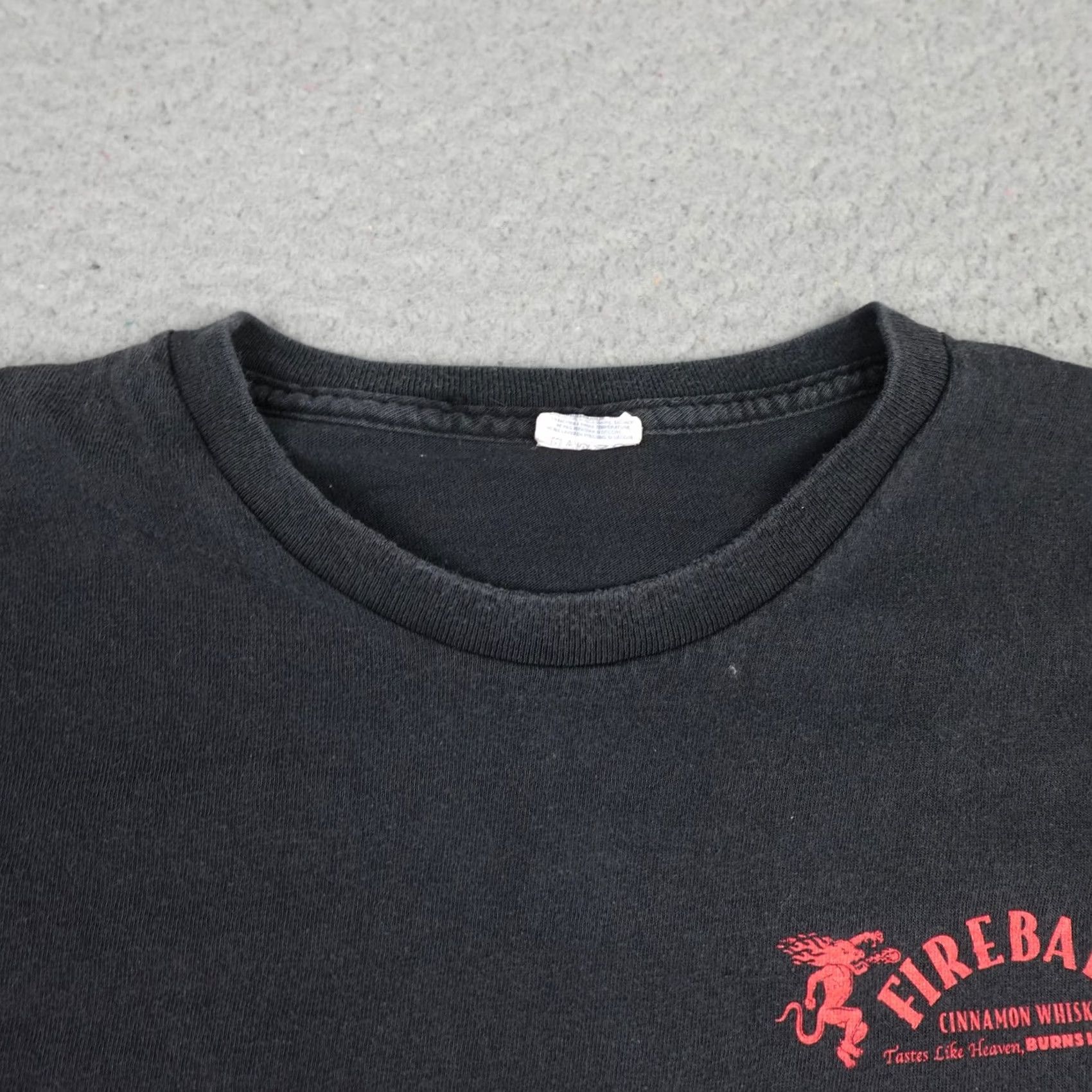 Delta Vintage Fireball Shirt Mens XL Cinnamon Whisky Promo Tee Black Delta Pro Weight Size US XL / EU 56 / 4 - 6 Thumbnail