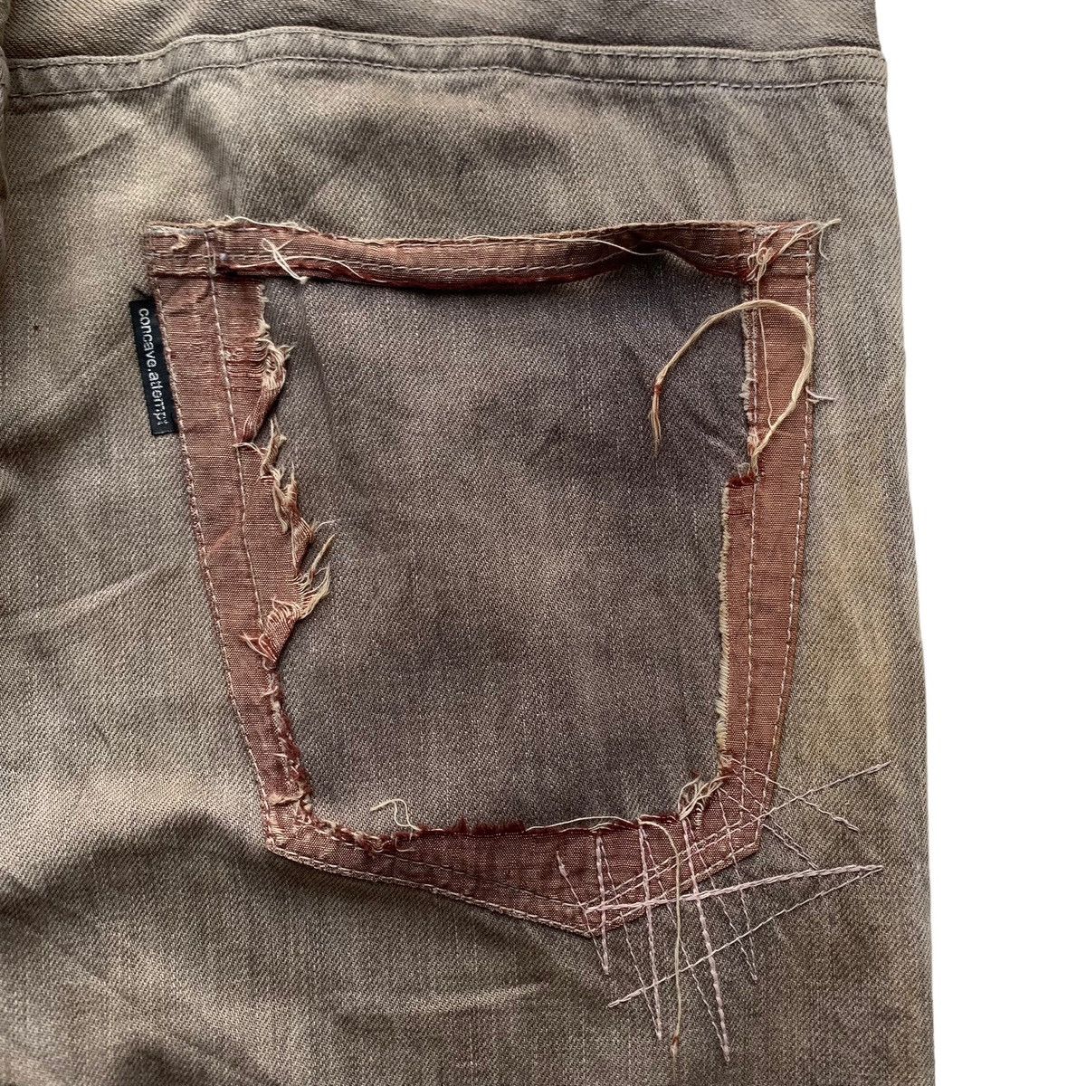 Japanese Brand × Vintage Vintage Concave Attempt Japanese Brand Mud Wash Punk Jeans Size US 34 / EU 50 - 4 Thumbnail
