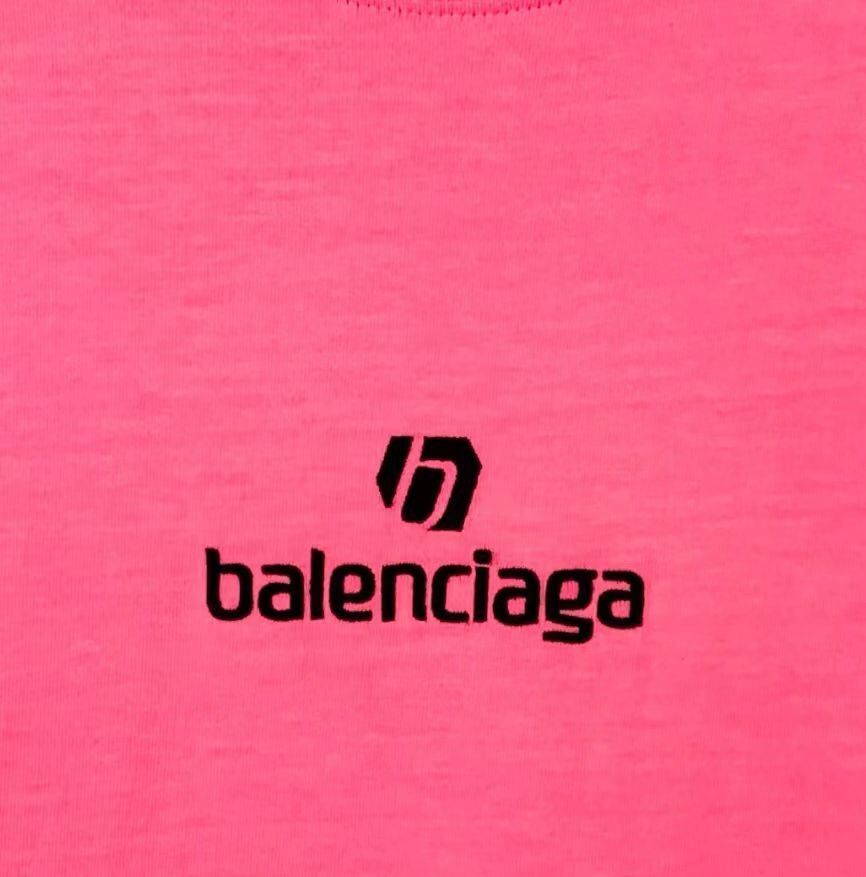 Balenciaga Balenciaga logo letter embroidery round neck pink cotton s Size US M / EU 48-50 / 2 - 4 Thumbnail