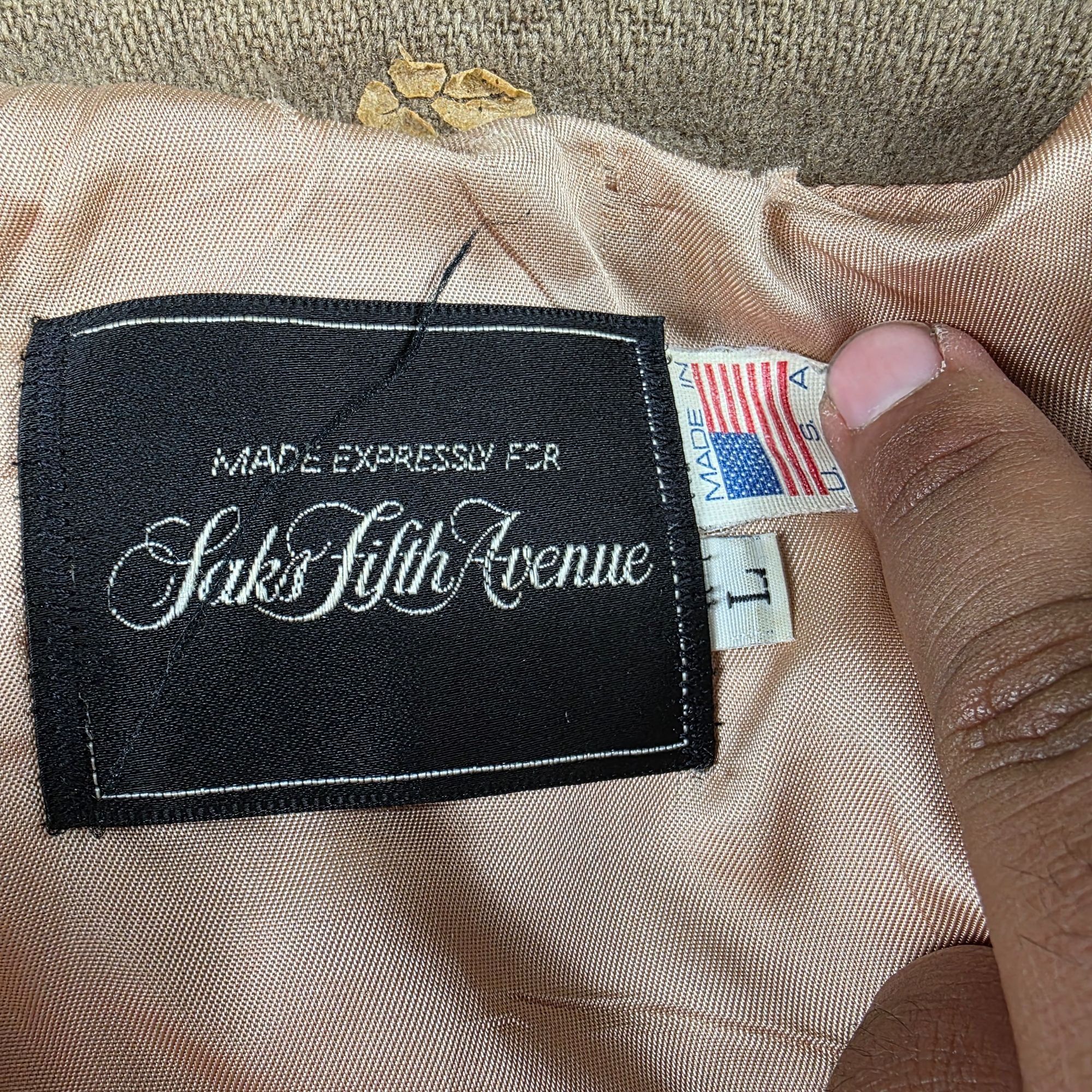 Saks Fifth Avenue Saks Fifth Avenue Mens Size Large Wool Jacket Brown Full Zip Size US L / EU 52-54 / 3 - 3 Thumbnail