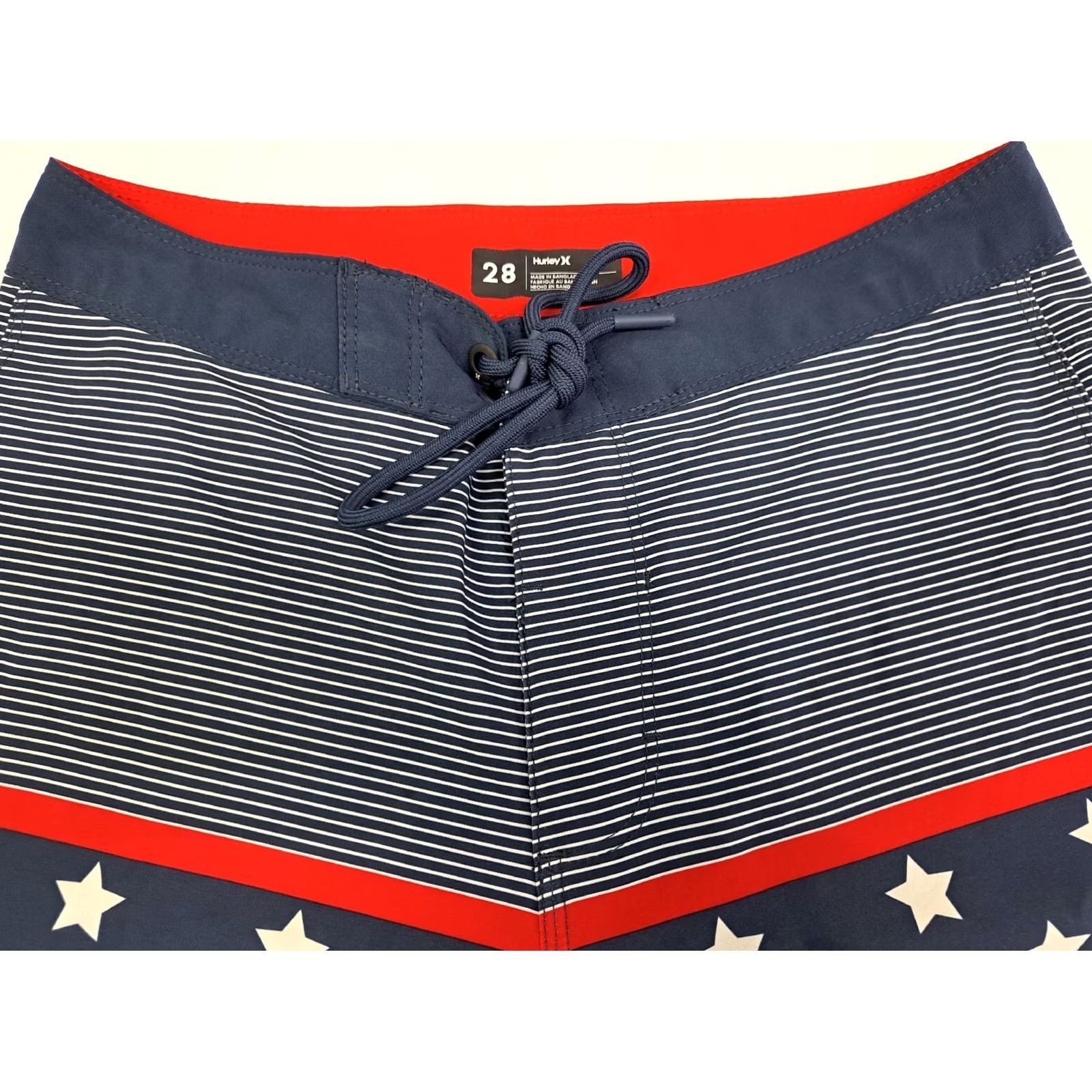 Hurley Hurley Board Shorts Mens Size 28 Surf Red,White,Blue Stars #4291 Size US 28 / EU 44 - 4 Thumbnail