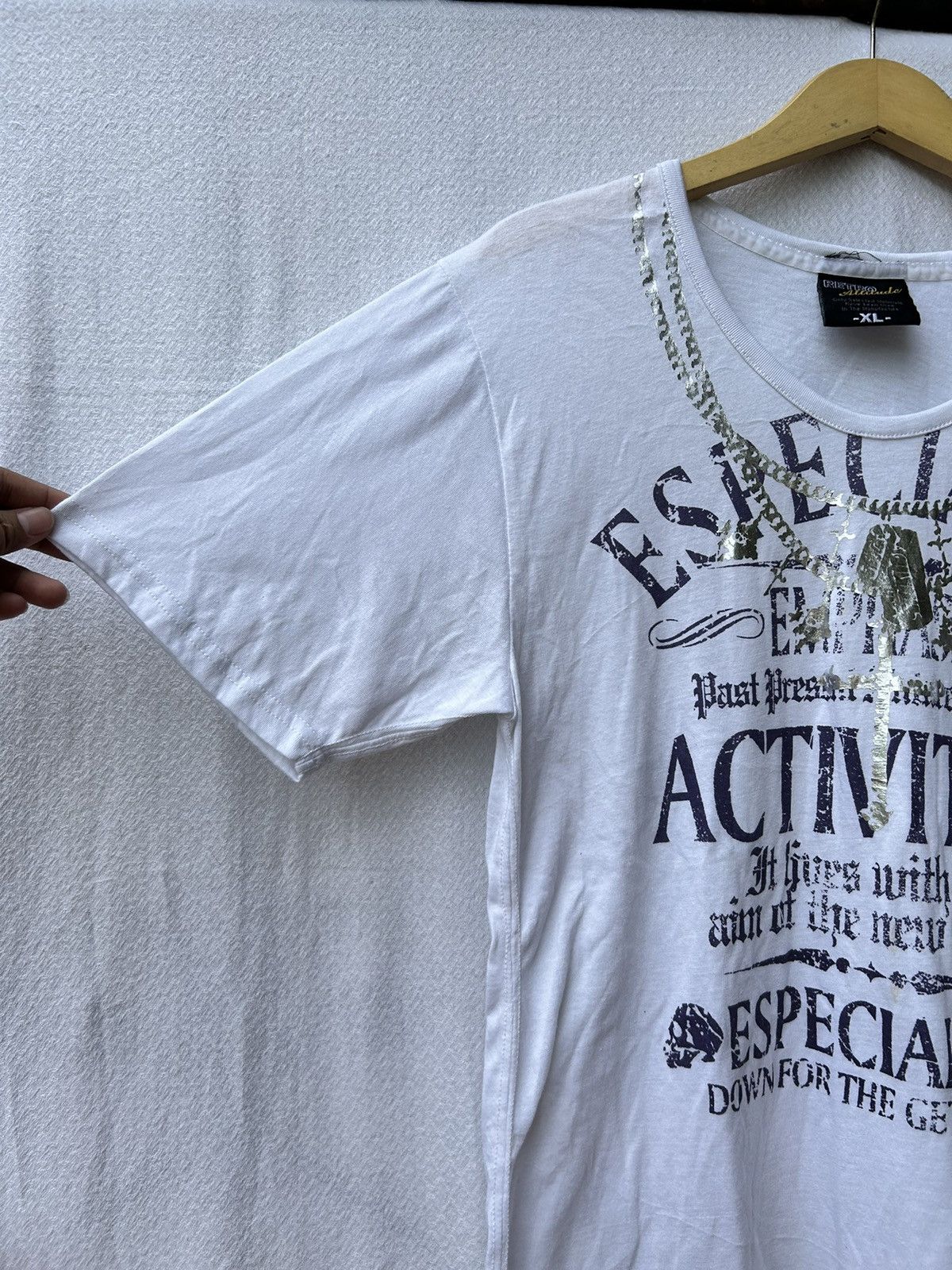 If Six Was Nine × Japanese Brand × Le Grande Bleu (L.G.B.) Japanese retro attitude poem necklace cross shirt Size US L / EU 52-54 / 3 - 4 Thumbnail