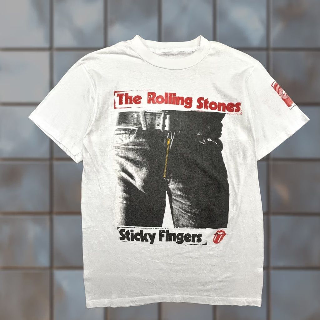Vintage VINTAGE The Rolling Stones Shirt Mens Small White 1989 Tour Sticky Fingers Rock Concert 80s USA T-Shirt Size US S / EU 44-46 / 1 - 1 Thumbnail
