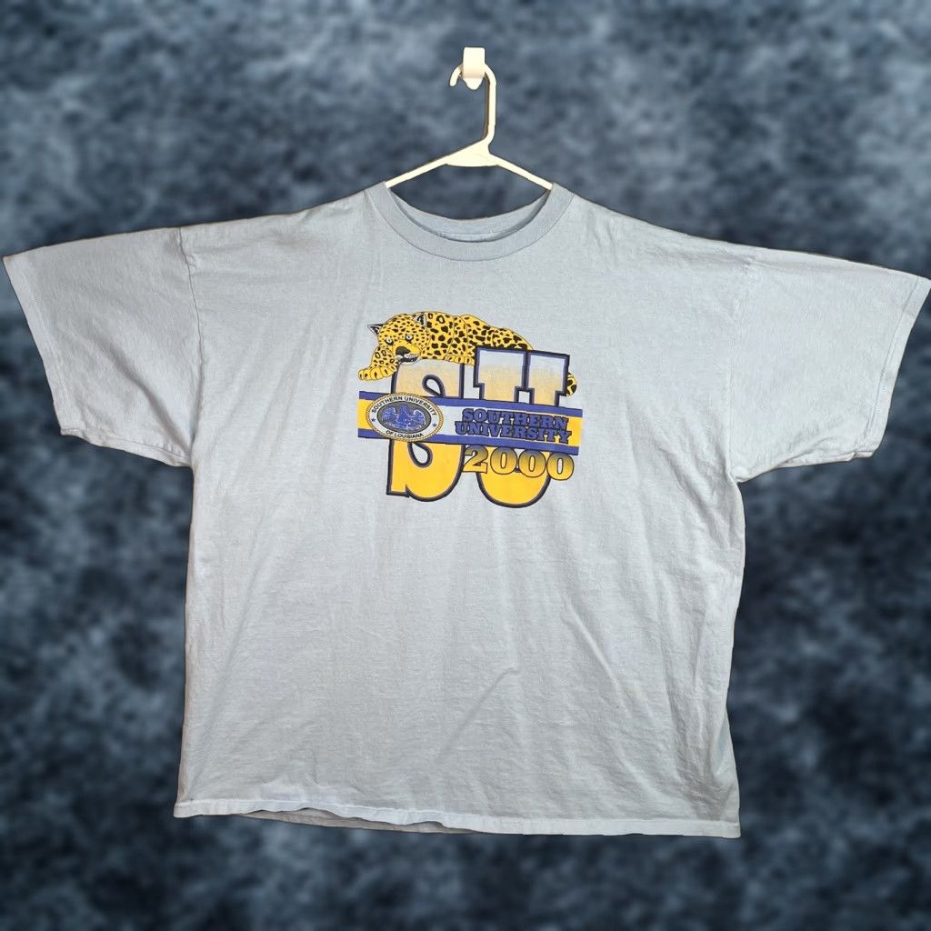Vintage VINTAGE Southern University Of Louisiana T Shirt Adult 3XL Blue Mens Shirt 2000s Graphic Tee Nike Look: Sportswear/Beach Mens Size US XXL / EU 58 / 5 - 1 Thumbnail