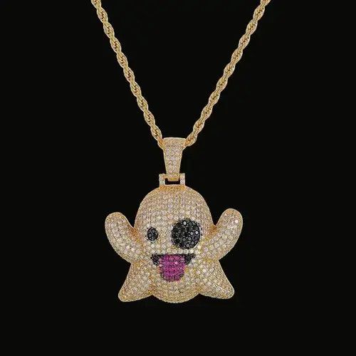 Jewelry × Vintage Iced Out Ghost of Grimace Necklace Size ONE SIZE - 1 Thumbnail