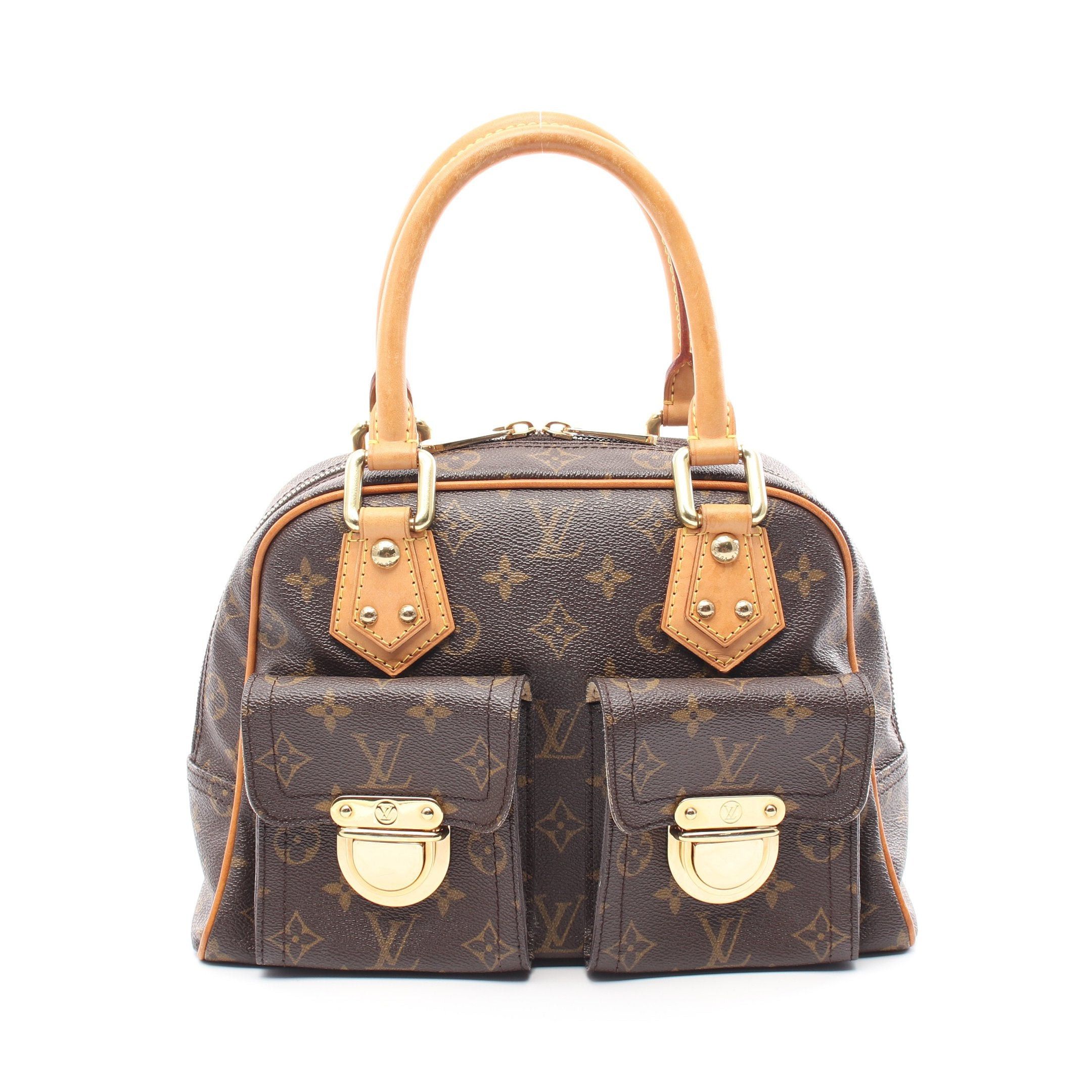 Louis Vuitton Louis Vuitton Manhattan Pm Monogram Handbag Leather Brown Size ONE SIZE - 1 Thumbnail