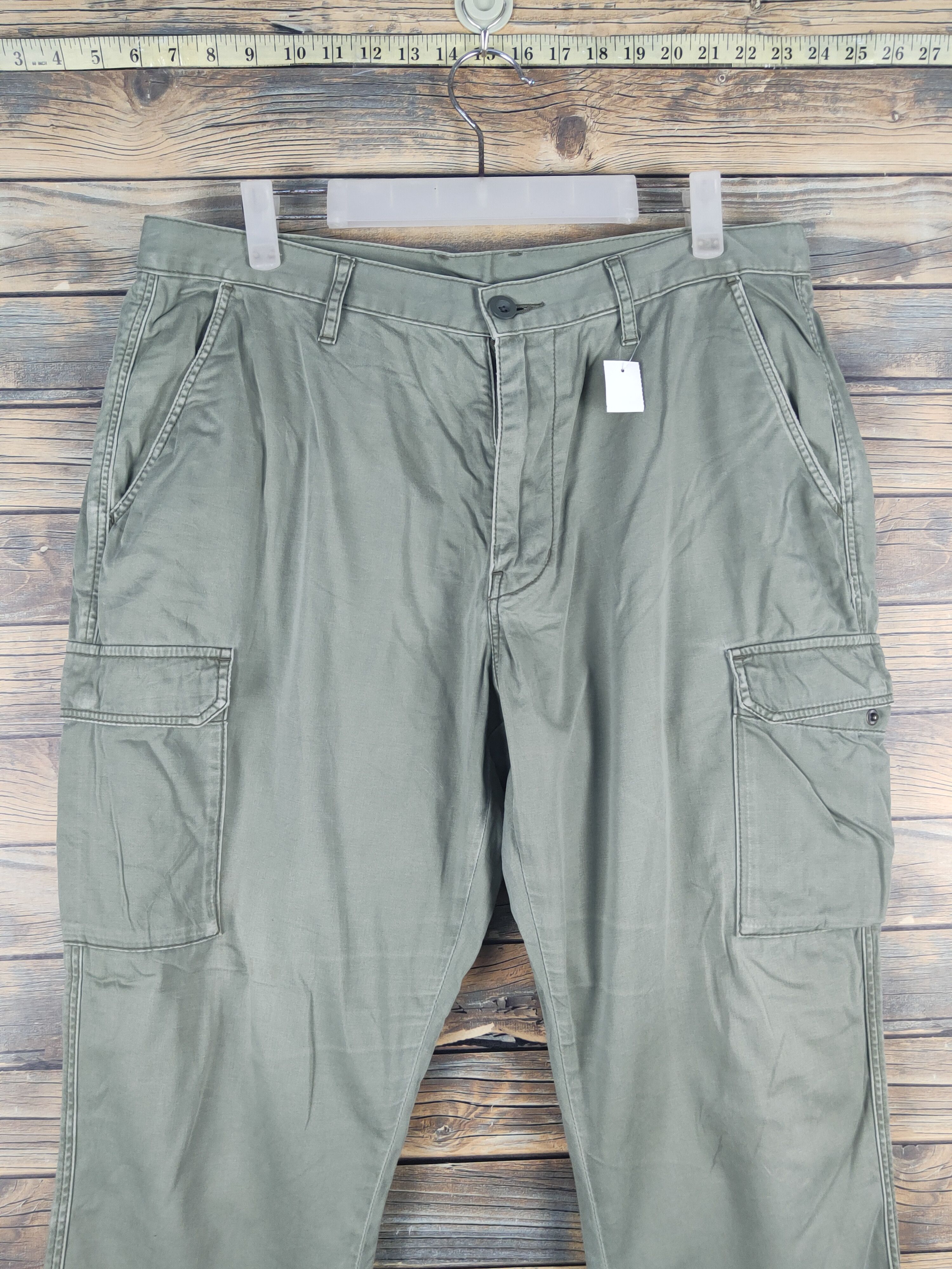 Japanese Brand DL Japanese Brand Green Multipocket Cargo Pants #1573 Size US 35 - 2 Thumbnail