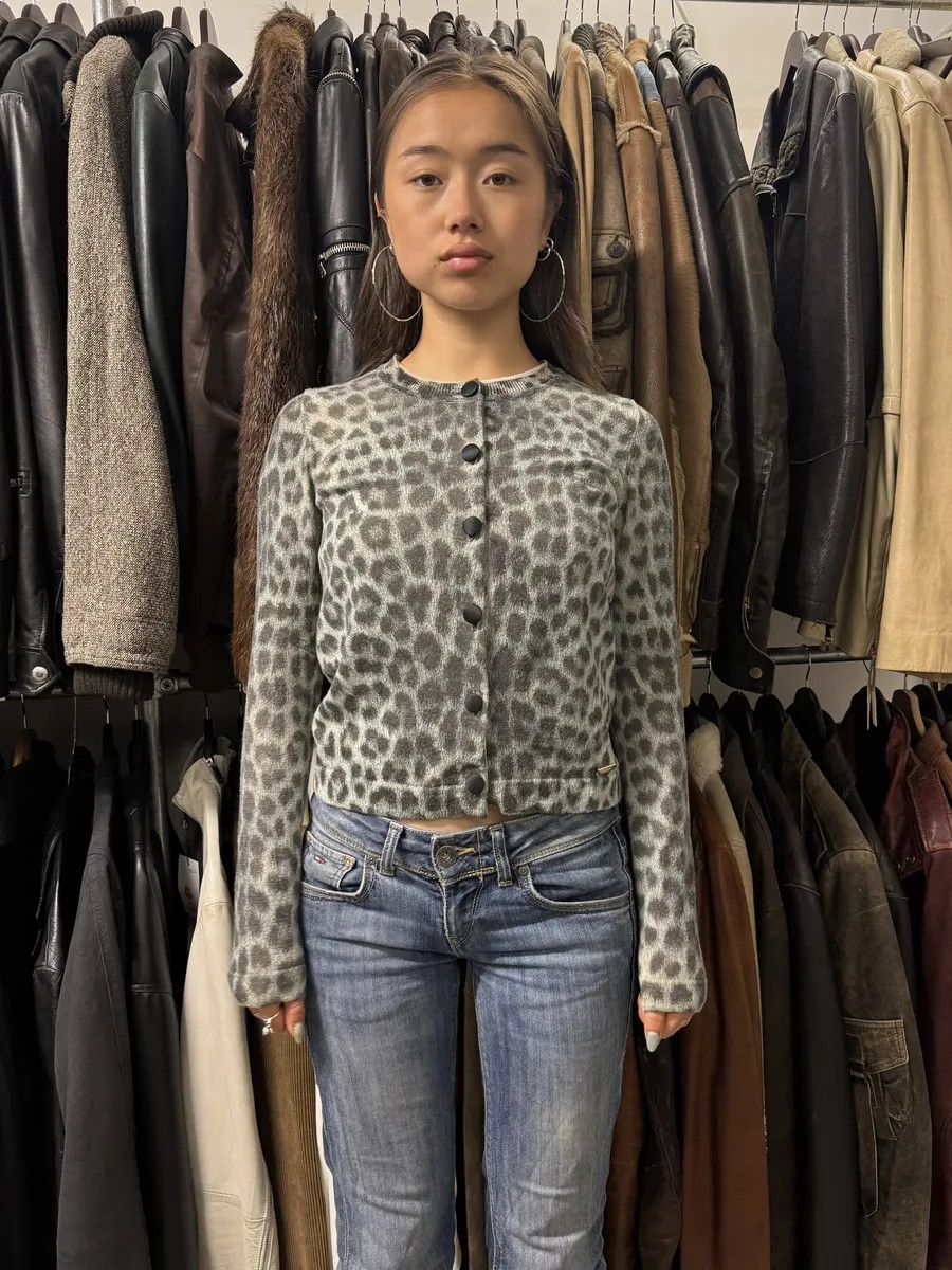 Just Cavalli AW2014 Cavalli Green Leopard Cardigan Size XS / US 0-2 / IT 36-38 - 3 Thumbnail