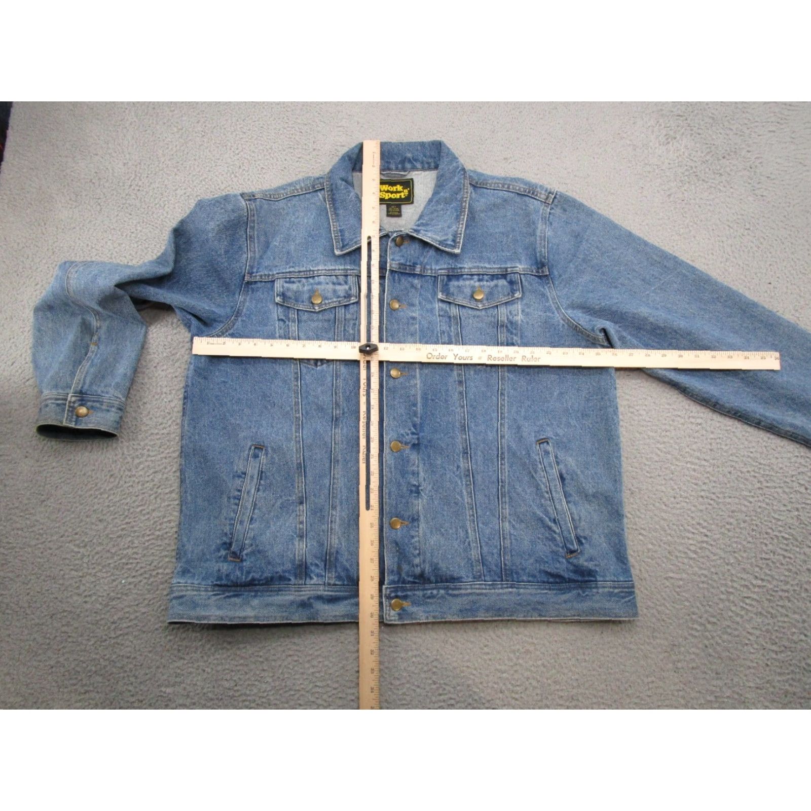 Denime VINTAGE Work n Sport Blue Denim Button Up Jacket Mens XLT Size Big & Tall Western Trucker Read Size US XL / EU 56 / 4 - 4 Thumbnail