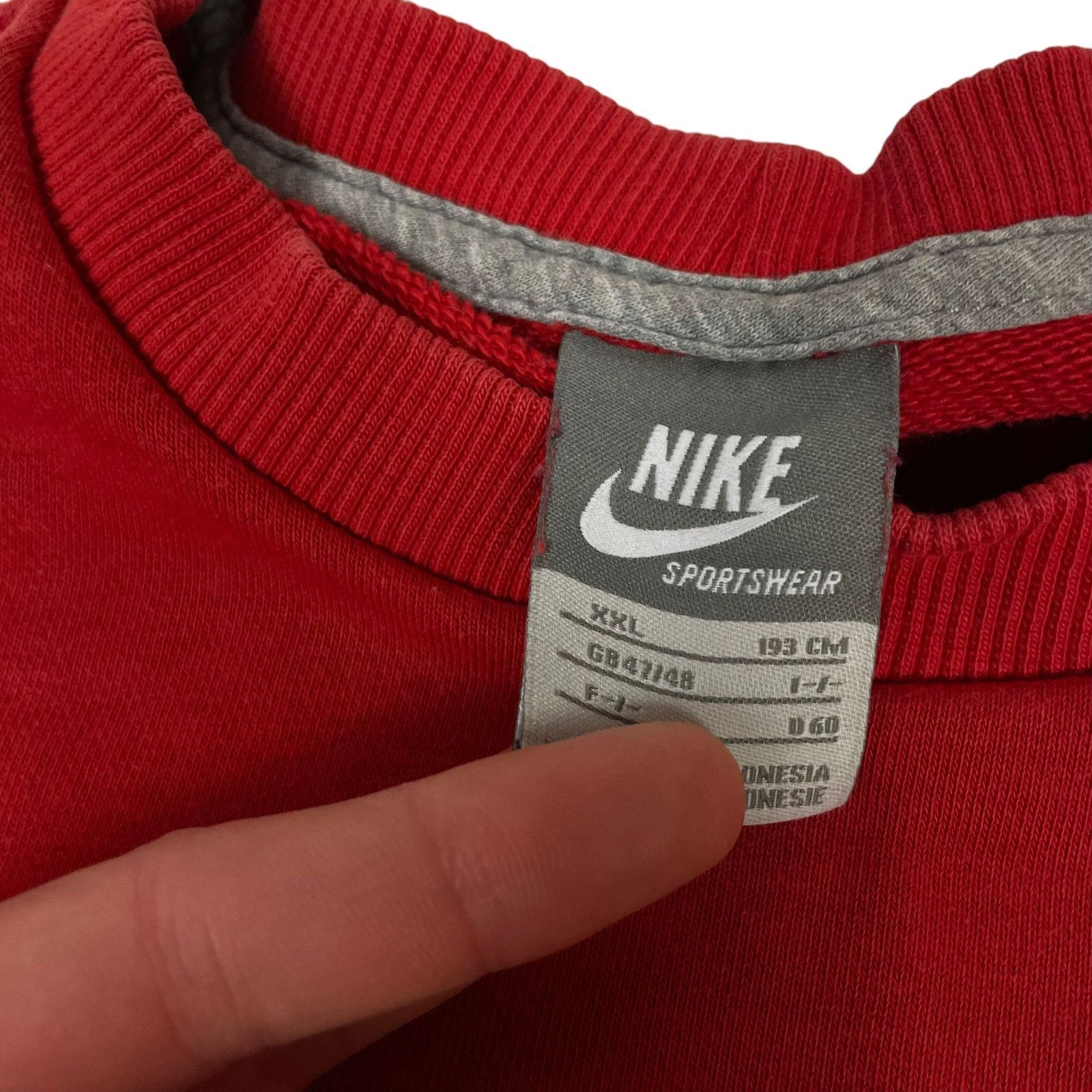 Nike × Vintage Nike Sportswear Men's Red Spellout Swoosh Sweatshirt 2XL Size US XXL / EU 58 / 5 - 10 Thumbnail