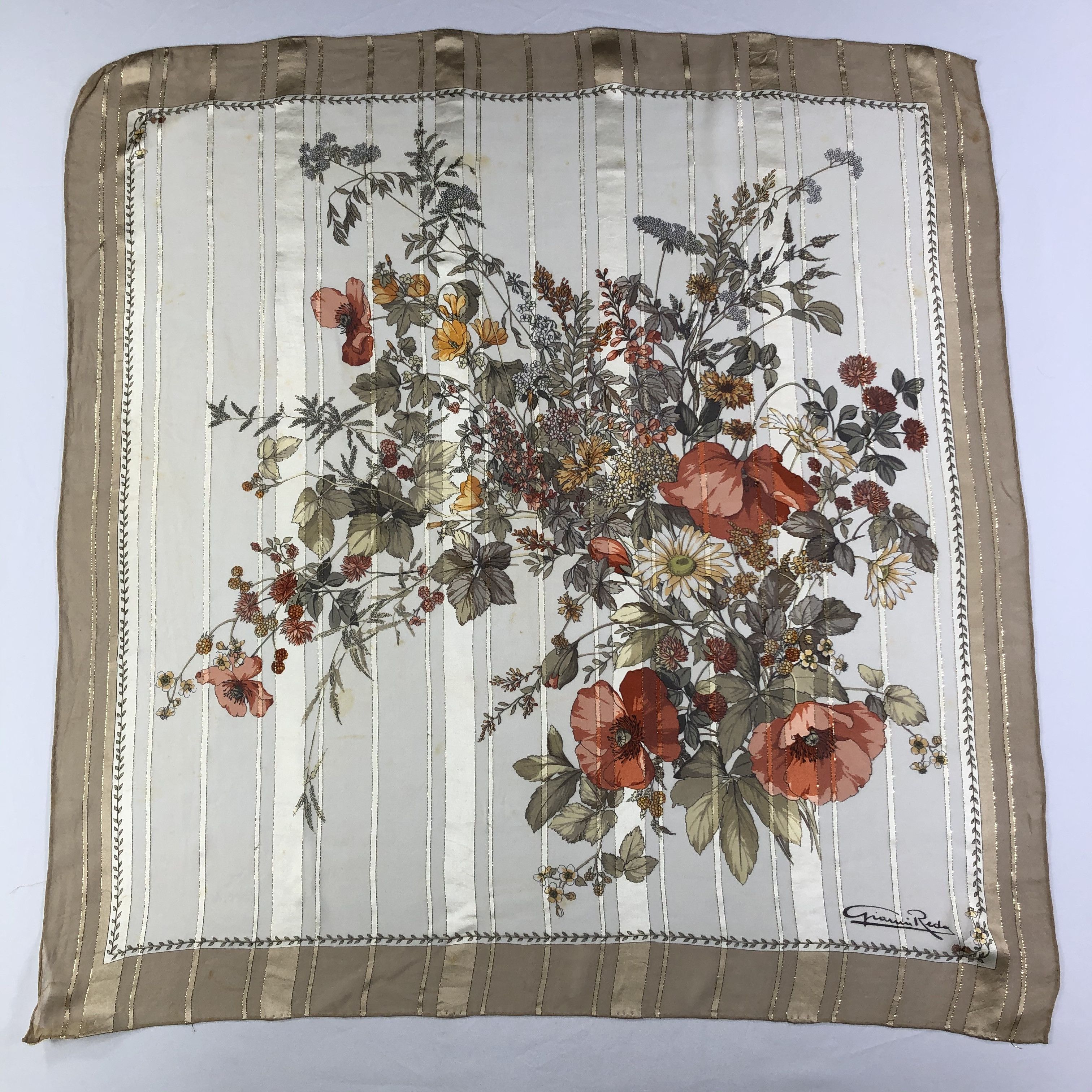 Vintage Vintage Gianni Reda Silk Scarf Size ONE SIZE - 2 Thumbnail