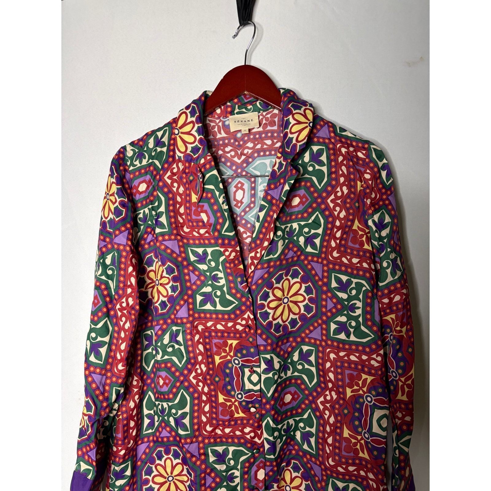 Sezane Sezane twisted print button down blouse sz FR 38 US 6 Size M / US 6-8 / IT 42-44 - 4 Thumbnail