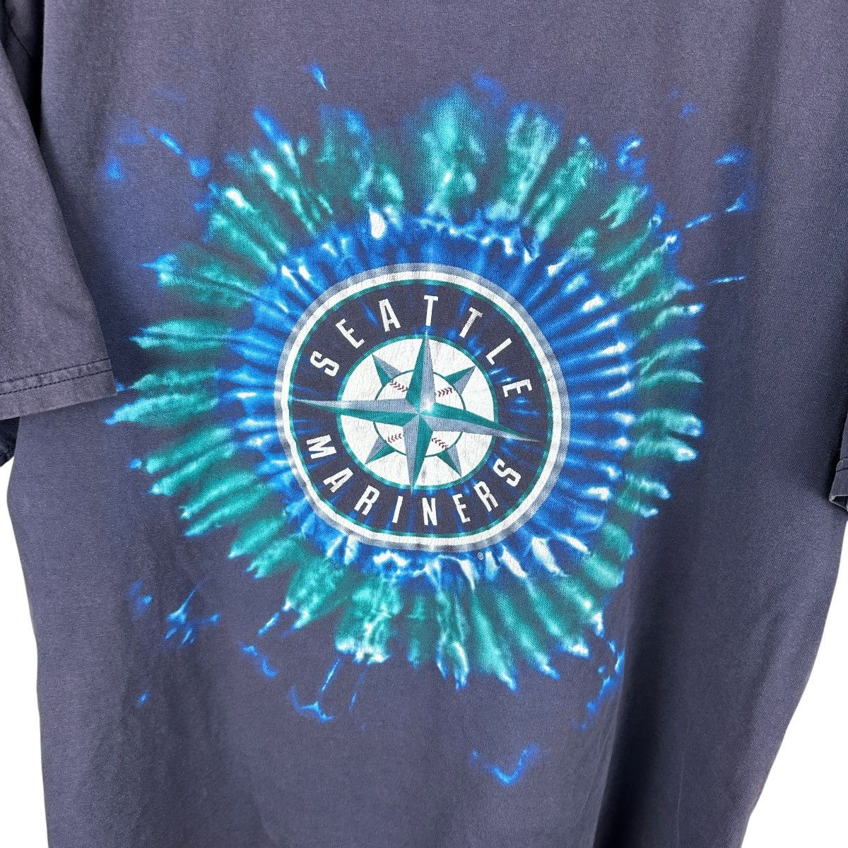 Vintage Vintage 90s Seattle Mariners Tie Dye MLB Shirt Size US L / EU 52-54 / 3 - 2 Thumbnail