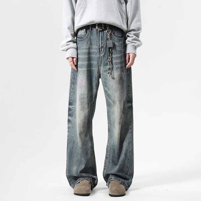 Japanese Brand × Vintage Loose jeans printing korean style Size US 33 - 2 Thumbnail