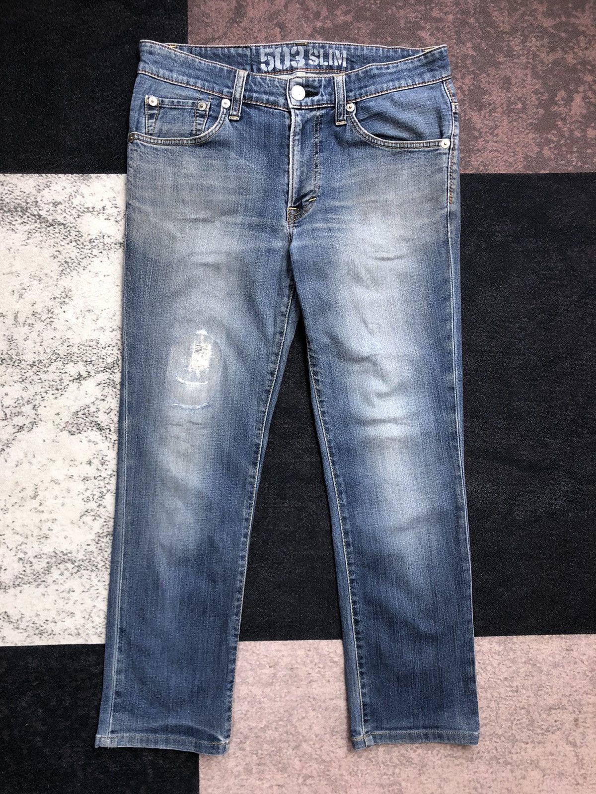 Edwin Vintage Japanese BlueTrip Edwin 503 Distressed Jeans Size US 34 / EU 50 - 2 Thumbnail