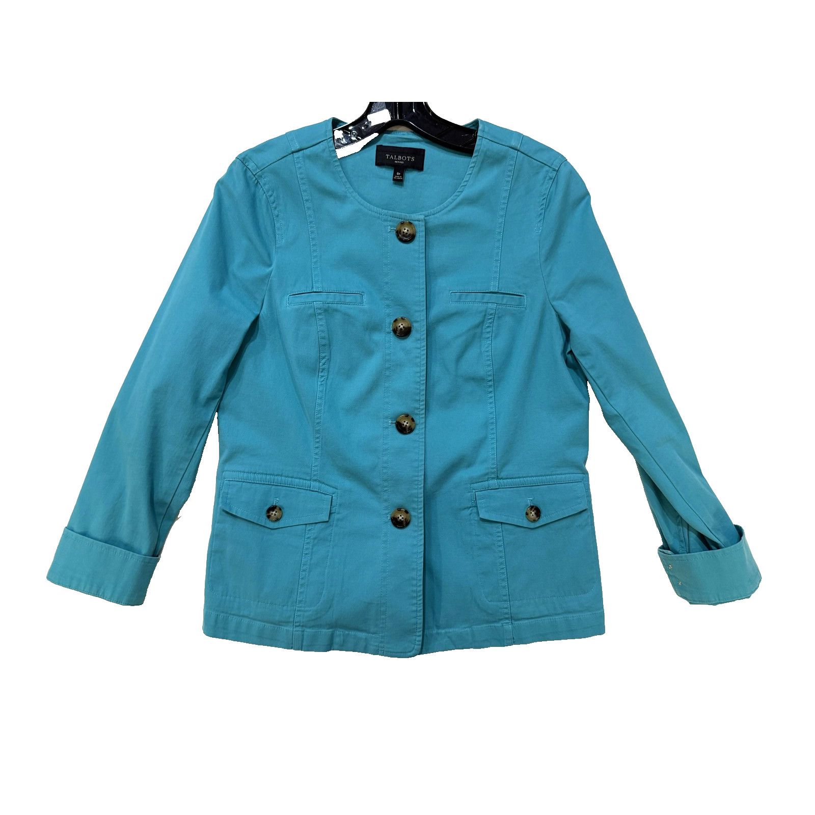 & Other Stories Talbots Jacket Womens SM Teal Button Utility Chore Pockets Size S / US 4 / IT 40 - 1 Thumbnail
