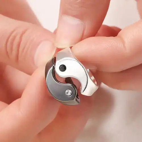 Jewelry Yin Yang Ring ( size 17.5 mm diameter ) Size ONE SIZE - 1 Thumbnail