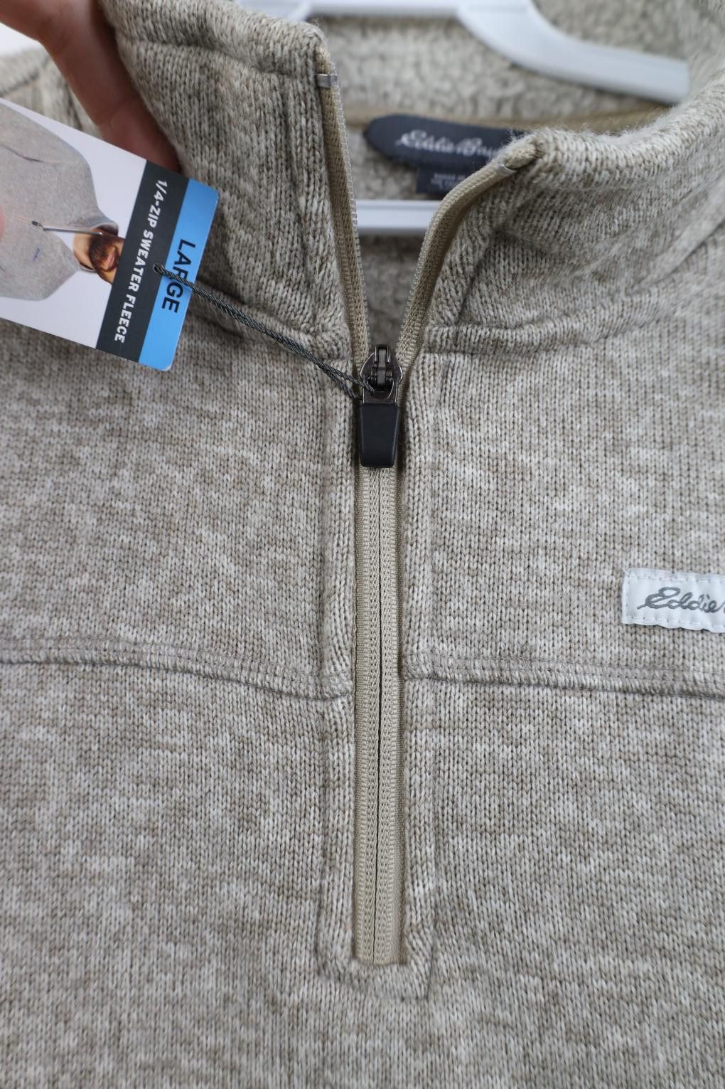 Eddie Bauer Deadstock Y2K Eddie Bauer Fleece Knit 1/4 Zip Sweater Beige Size US L / EU 52-54 / 3 - 7 Thumbnail