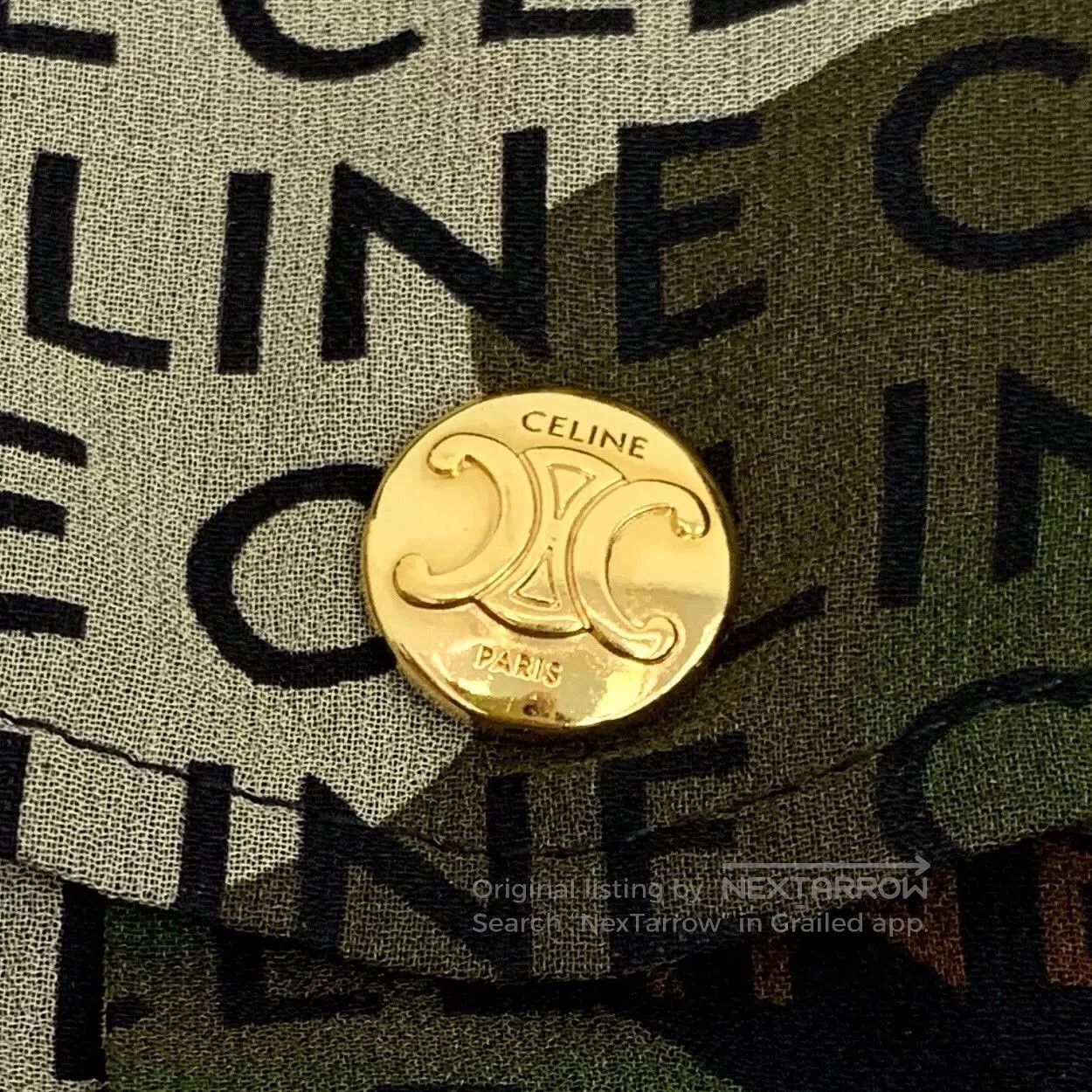 Celine Celine Camouflage Logo Print Silk Dress. Size S / US 4 / IT 40 - 5 Thumbnail