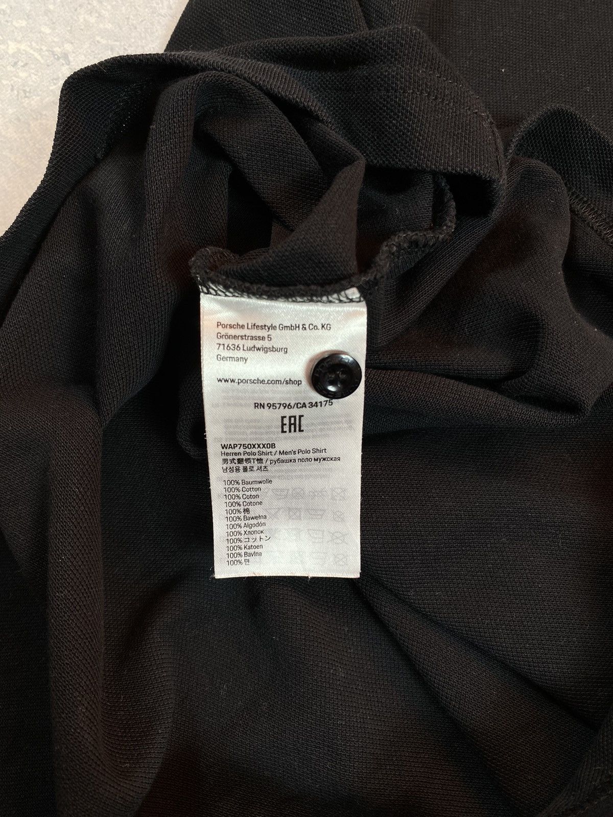 Designer × Porsche Design Porsche Design Men’s Black Polo Shirt Size Large Size US L / EU 52-54 / 3 - 7 Thumbnail