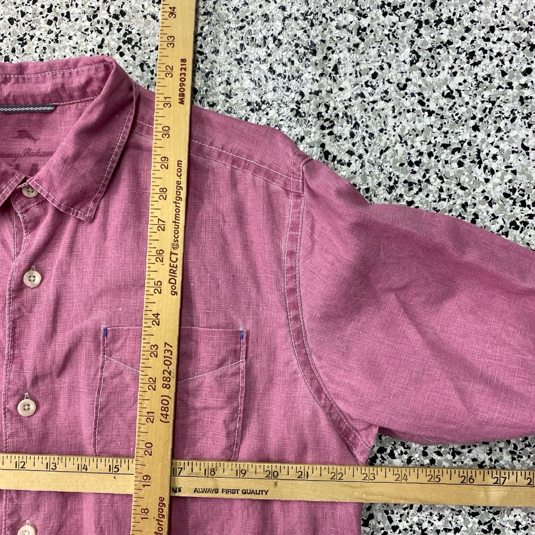 Tommy Bahama Tommy Bahama Shirt Mens Large 100% Linen Button-Up Pockets Relaxed Casual Hawaii Beach Solid Collar Pocket Shirt Mens L Pink Size US L / EU 52-54 / 3 - 3 Thumbnail