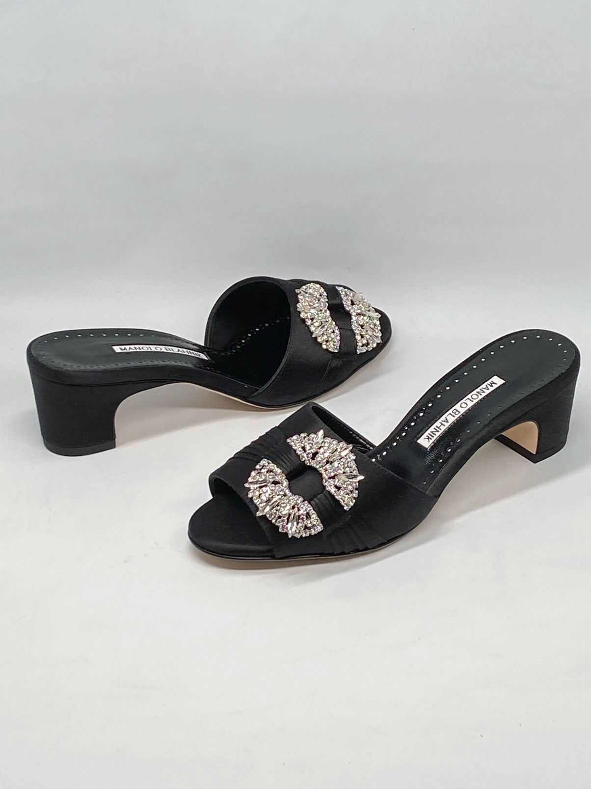 Manolo Blahnik Manolo Blahnik Prinap Satin Crystal Buckle Mules size 36 Size US 6 / IT 36 - 12 Thumbnail